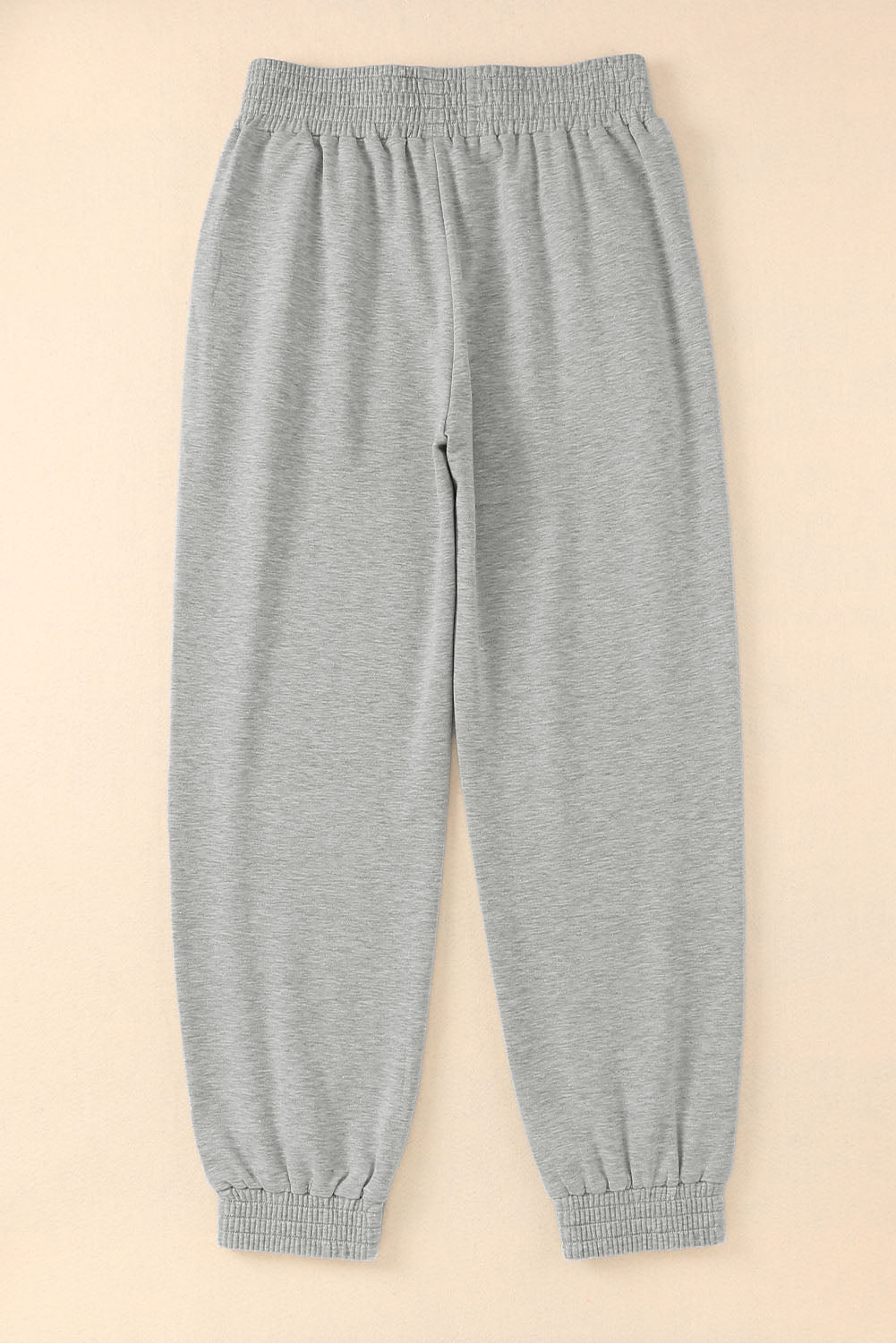Pantaloni da jogging a vita alta con motivo smock grigio