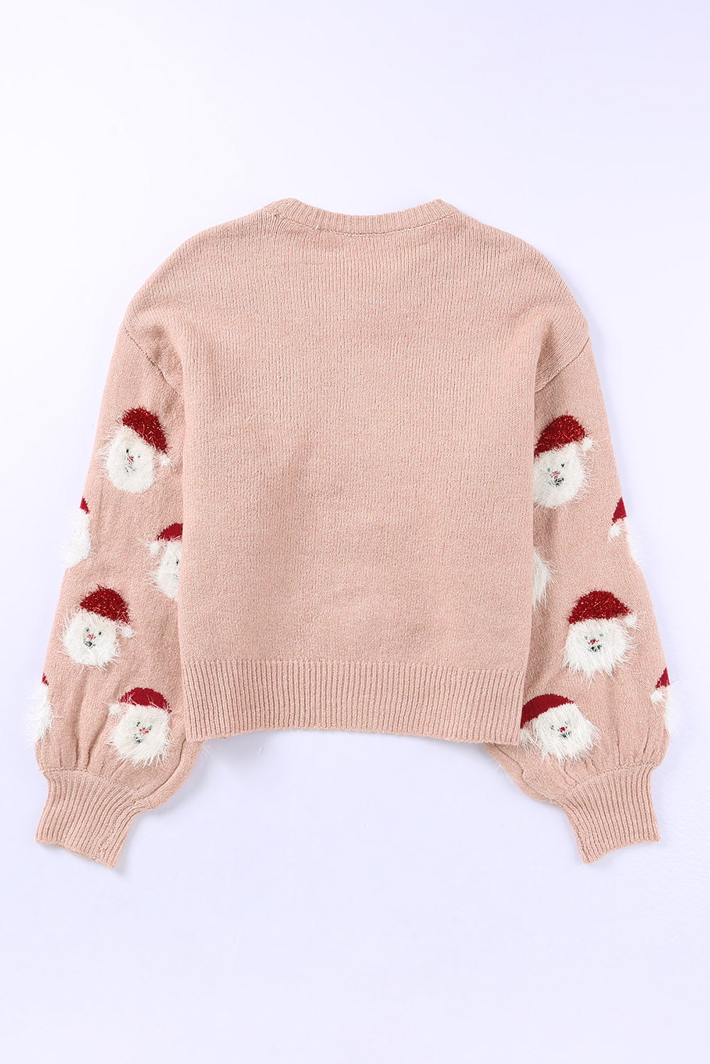 Rosafarbener Weihnachtsmann-Pullover