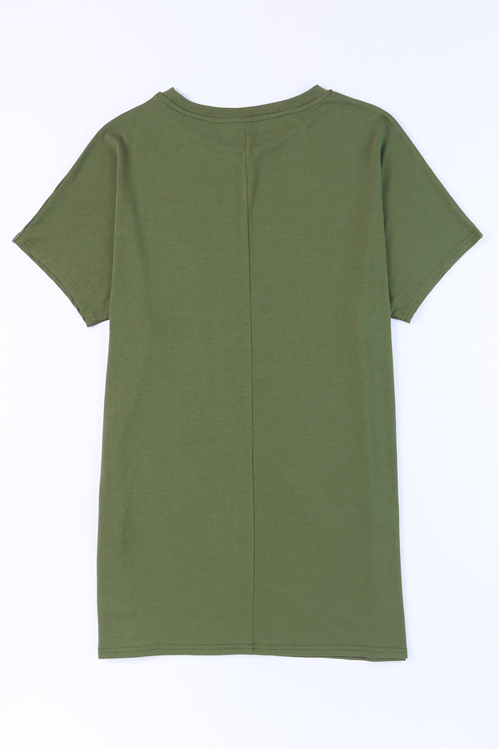 Light Green Side Pockets Short Sleeve Tunic Top