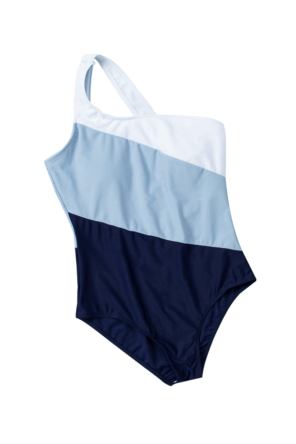 Jednodijelni kupaći kostim s otvorenim leđima na jedno rame u nebo plavoj boji