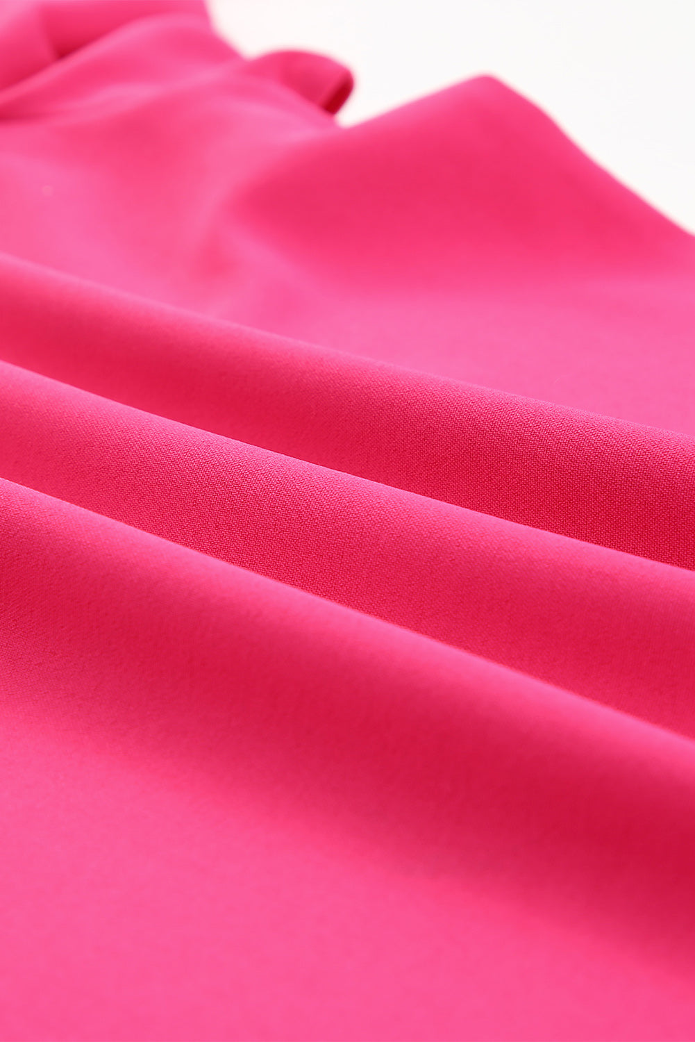 Rose Plain Volant Bluse mit Glockenärmeln und V-Ausschnitt