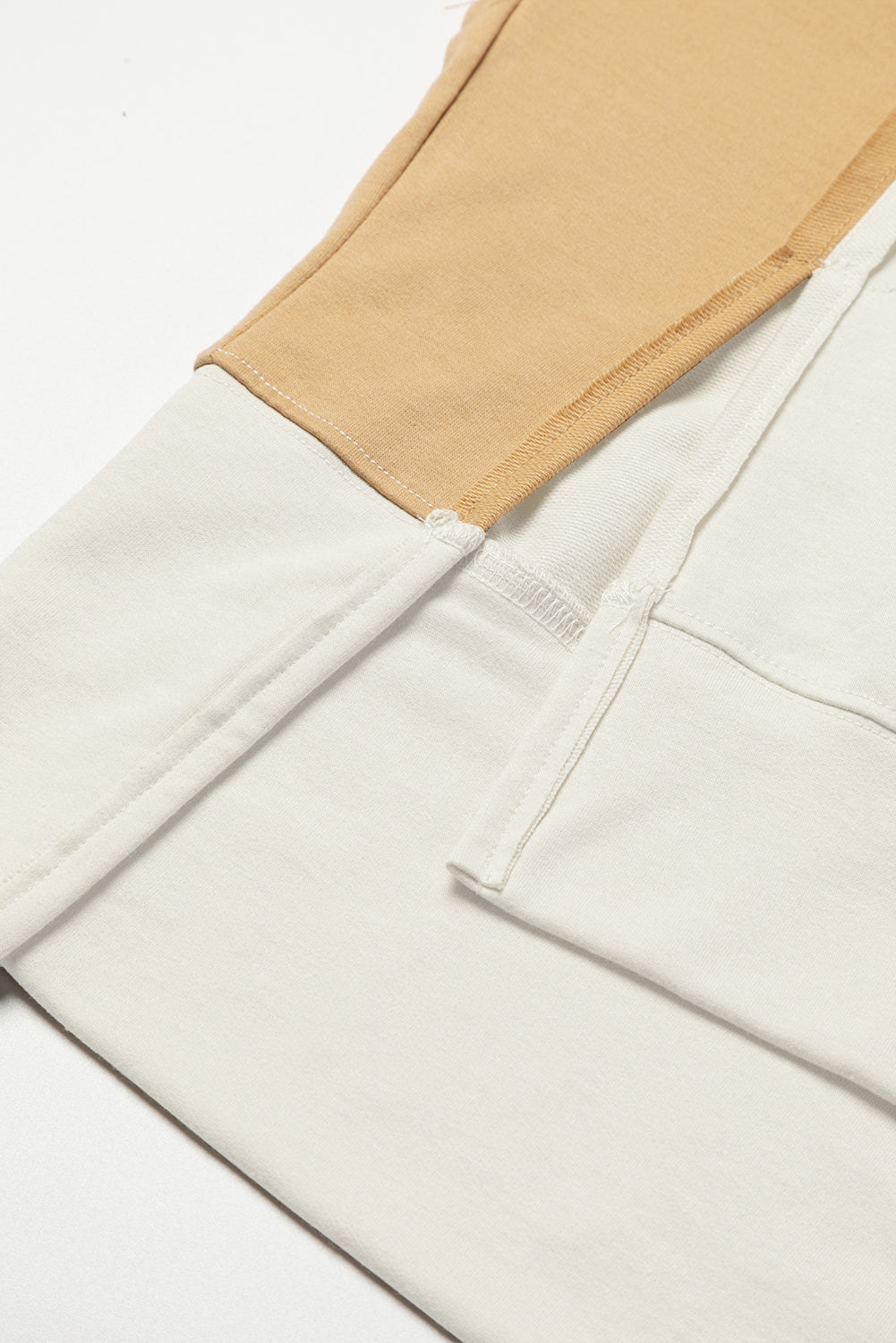 Sweat-shirt oversize kaki à manches color block et patchwork