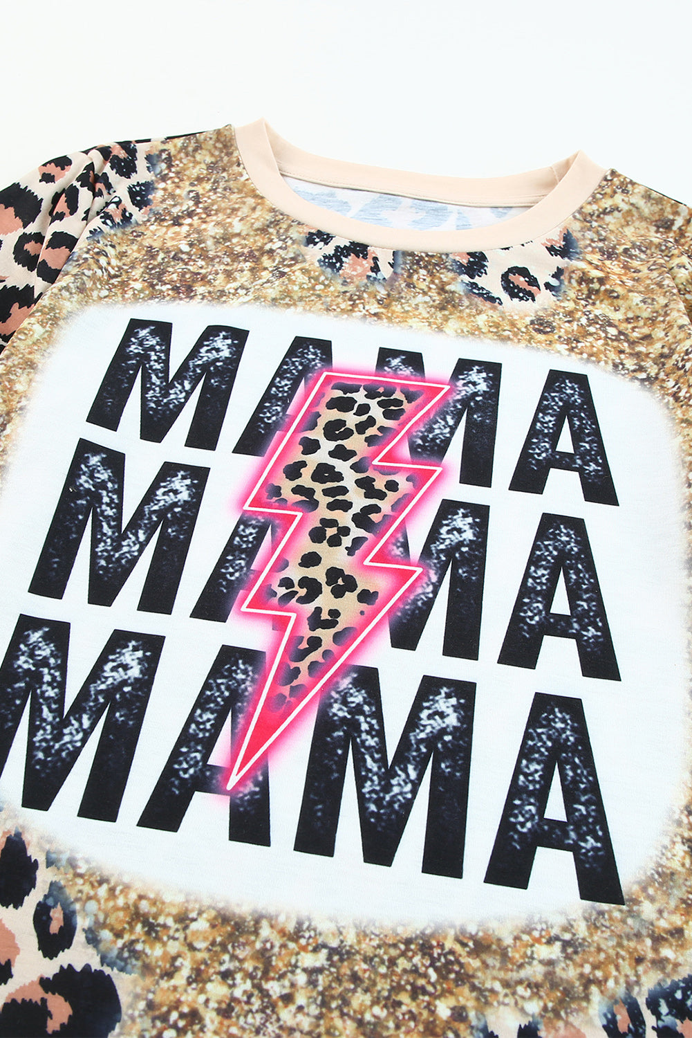 MAMA Lightning Graphic T-Shirt mit Leopardenmuster