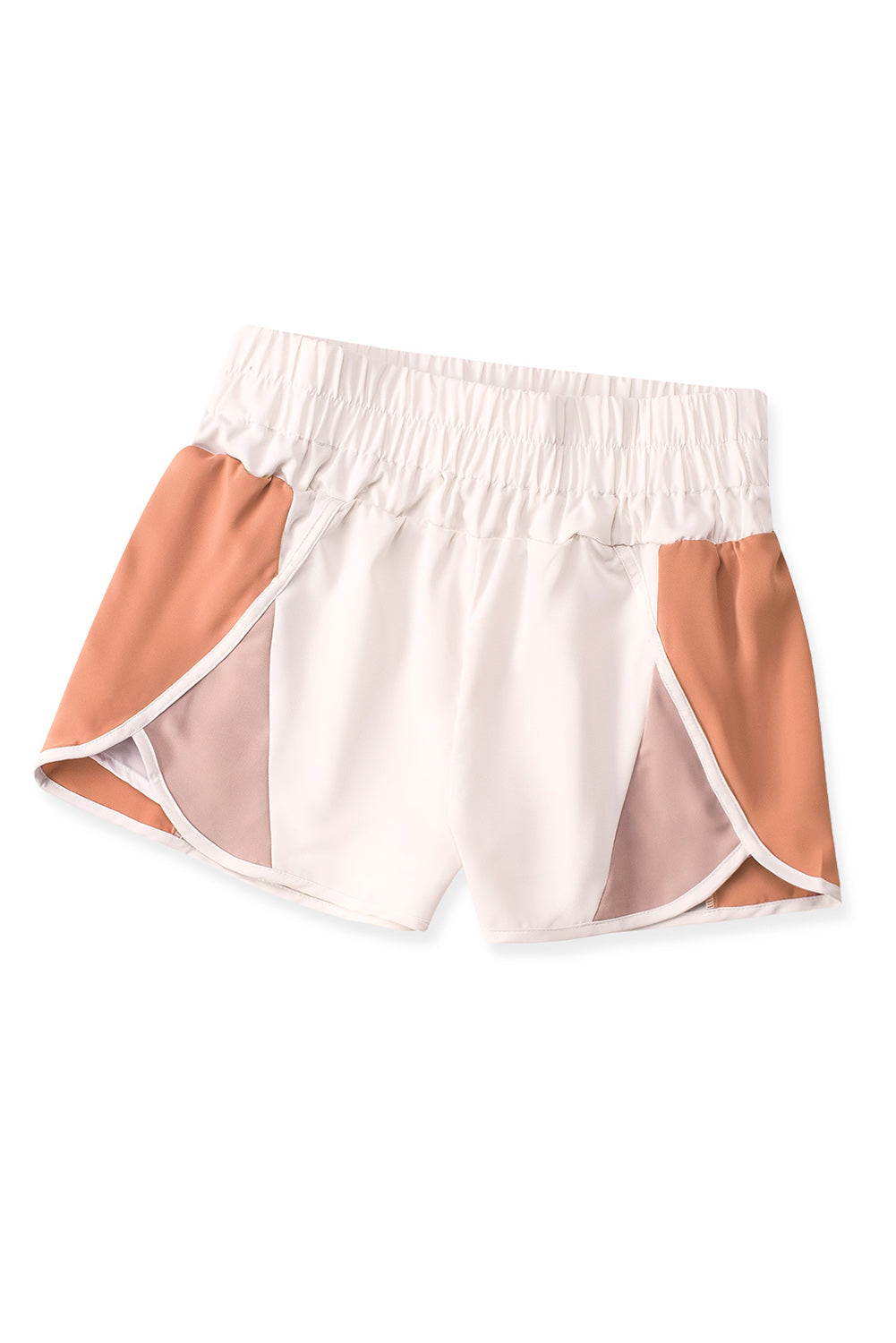 Apricot Color Block Split High Waist Shorts