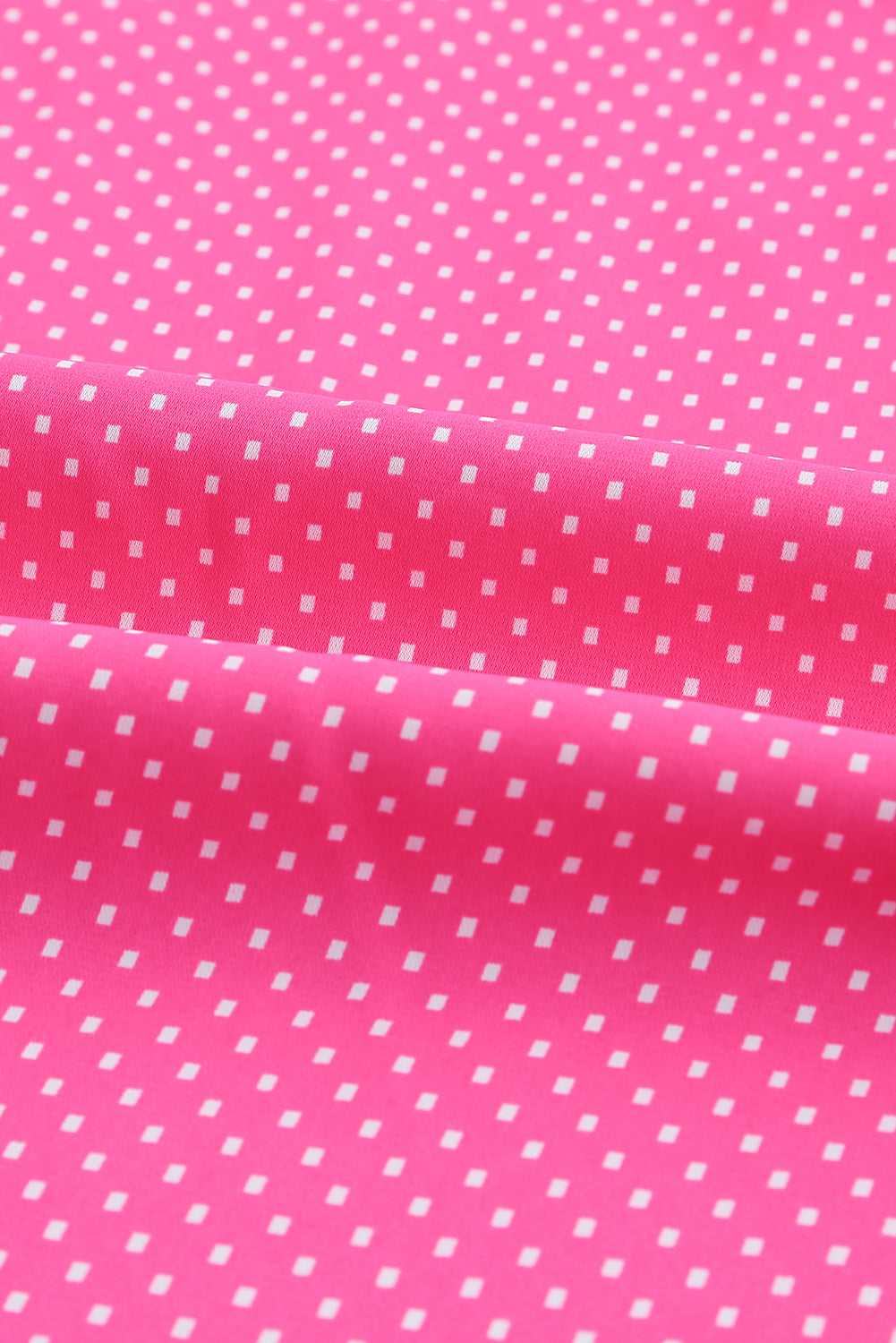Rožnata ohlapna srajca s 3/4 rokavi in ​​pikčastim potiskom