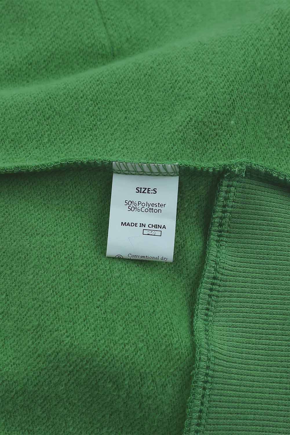 Zelena majica s kapuco Henley z rokavi in ​​batwingi
