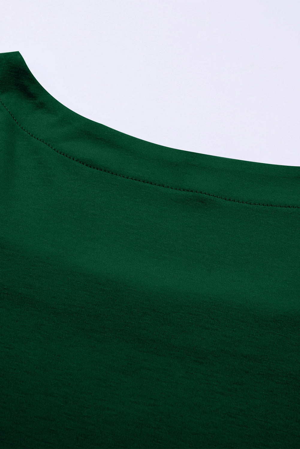 Grünes Plus-Size-Kurzarmoberteil mit quadratischem Ausschnitt und gerüschter Schulter