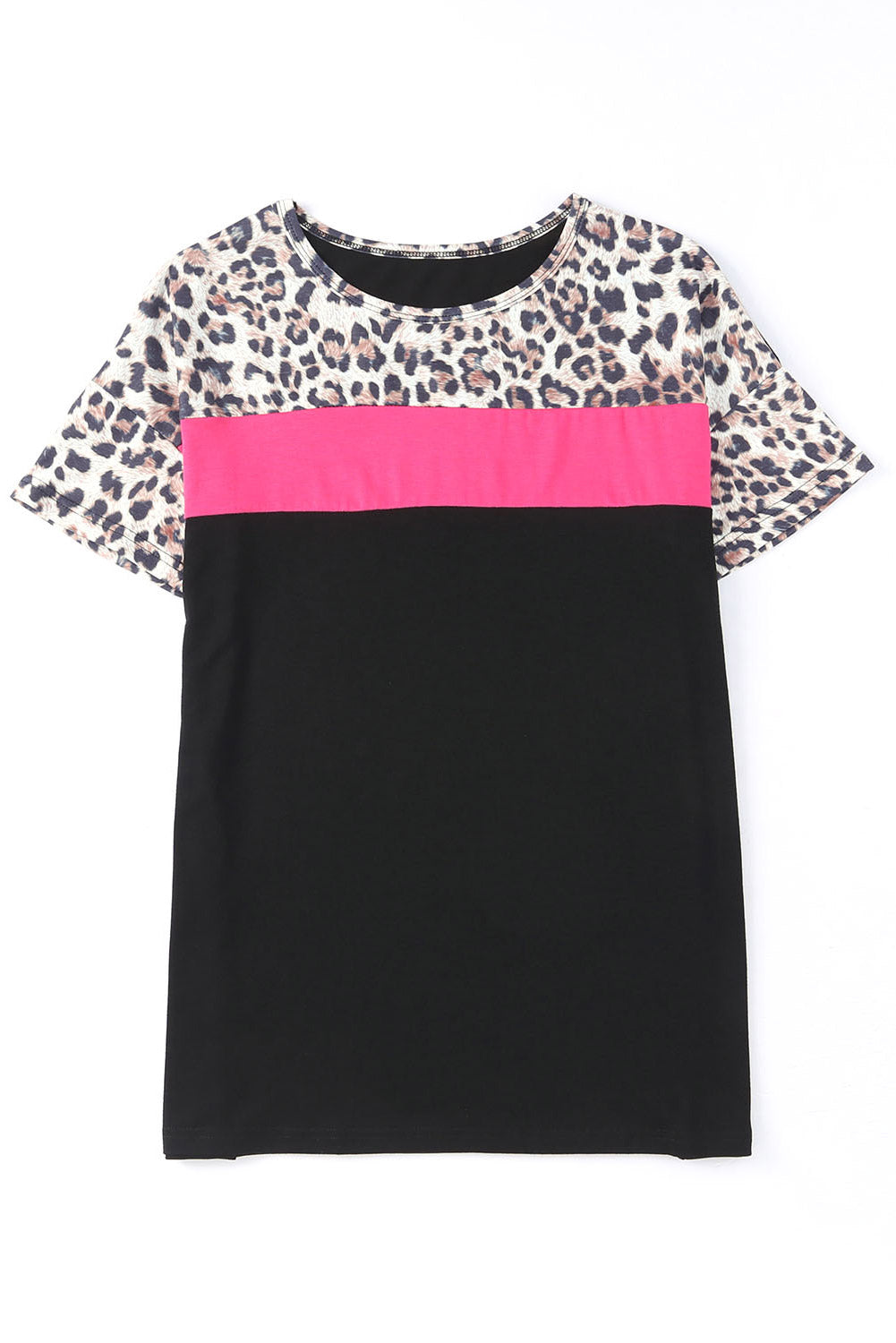 Black Leopard Colorblock majica kratkih rukava