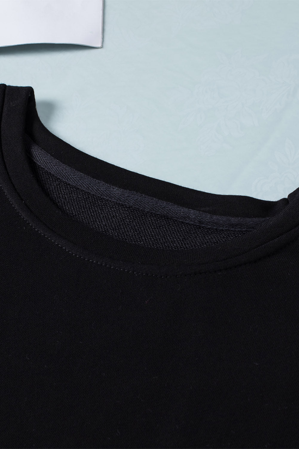 Sweat-shirt Noir Col Rond Colorblock Grande Taille