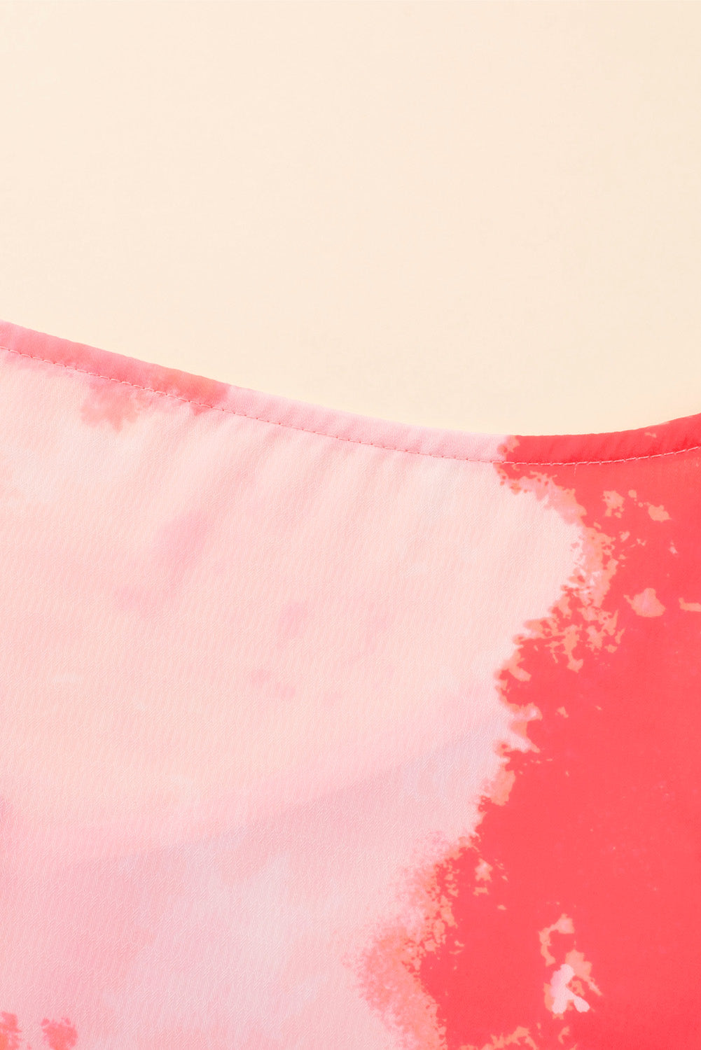 Crveni gornji dio tunike s 3/4 rukavima s tie-dye printom veće veličine