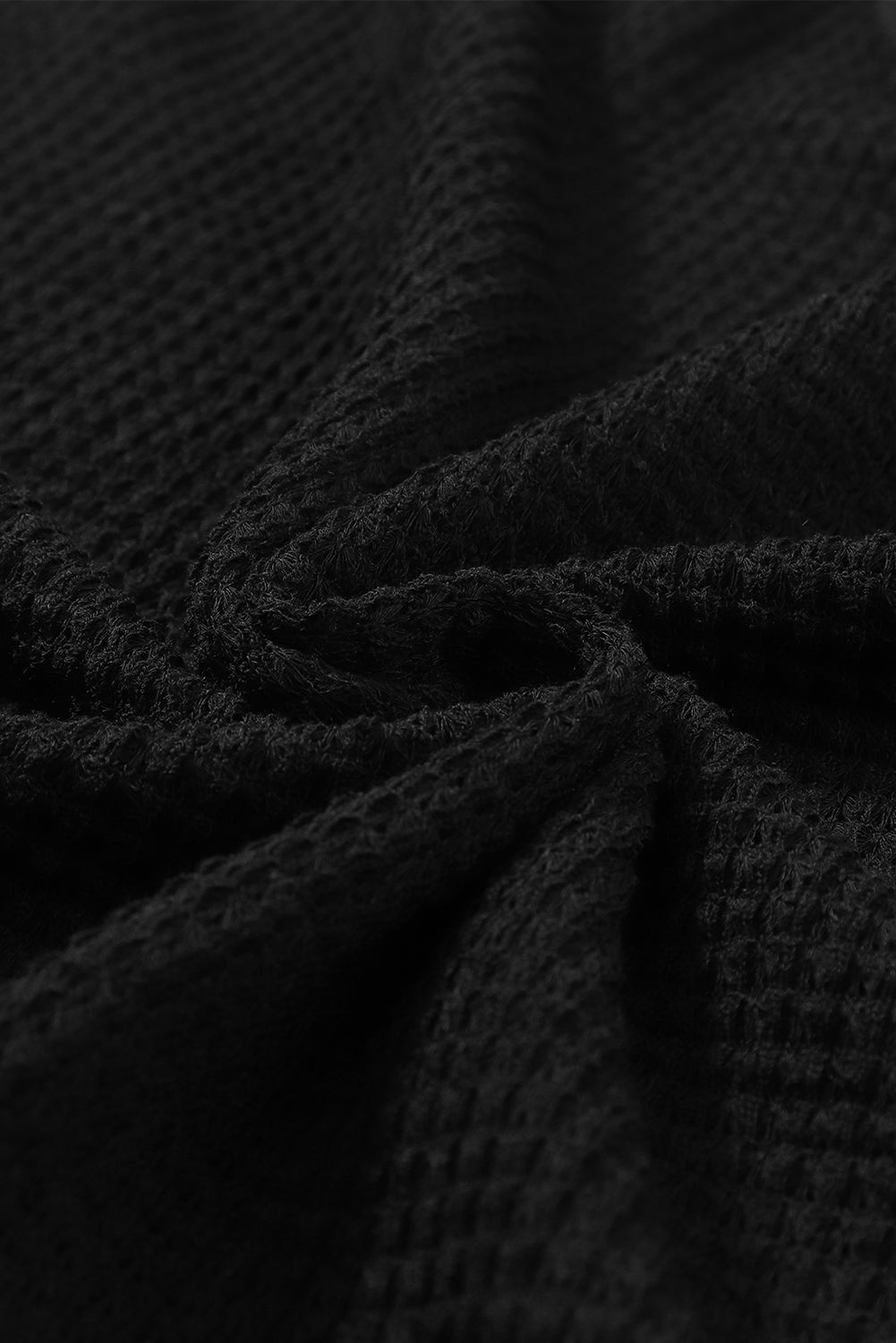 Gray Waffle Knit High Slits Oversized Top