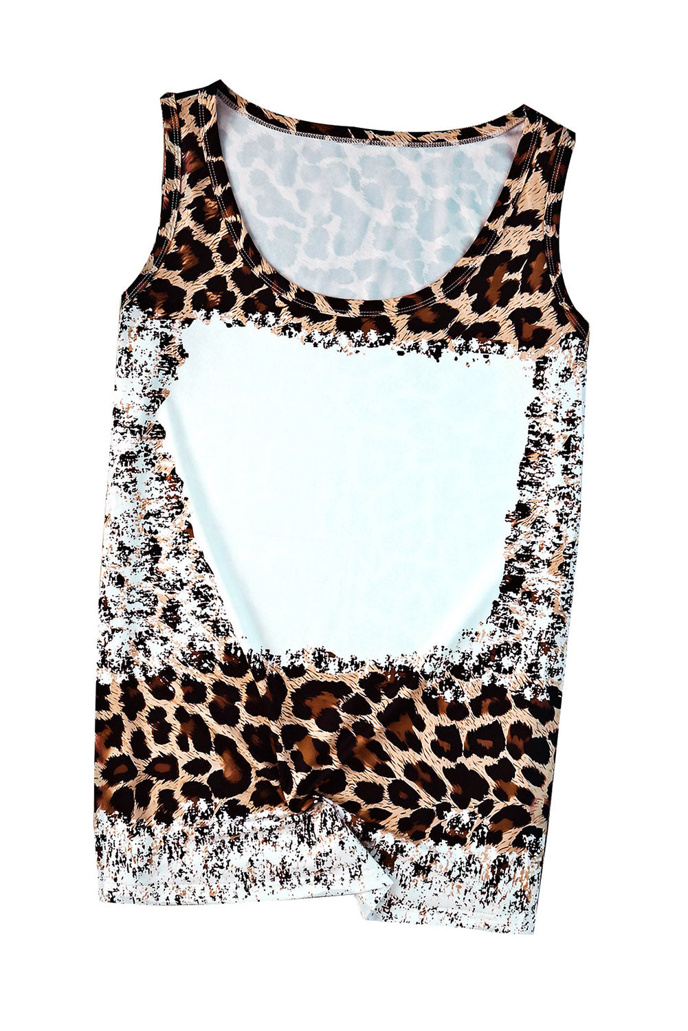 Leopard Bleached Blank Graphic Tank Top