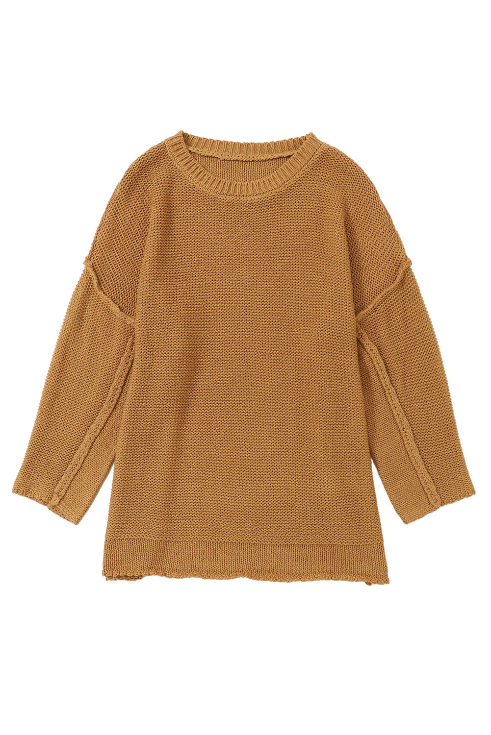 Pull ample marron en tricot texturé ample
