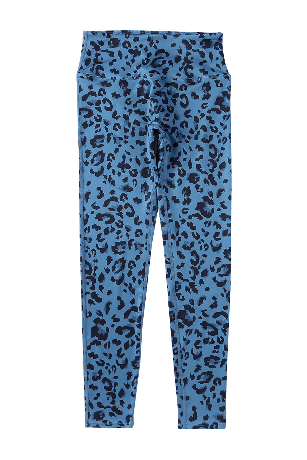 Blue Classic Leopard Print Active Leggings