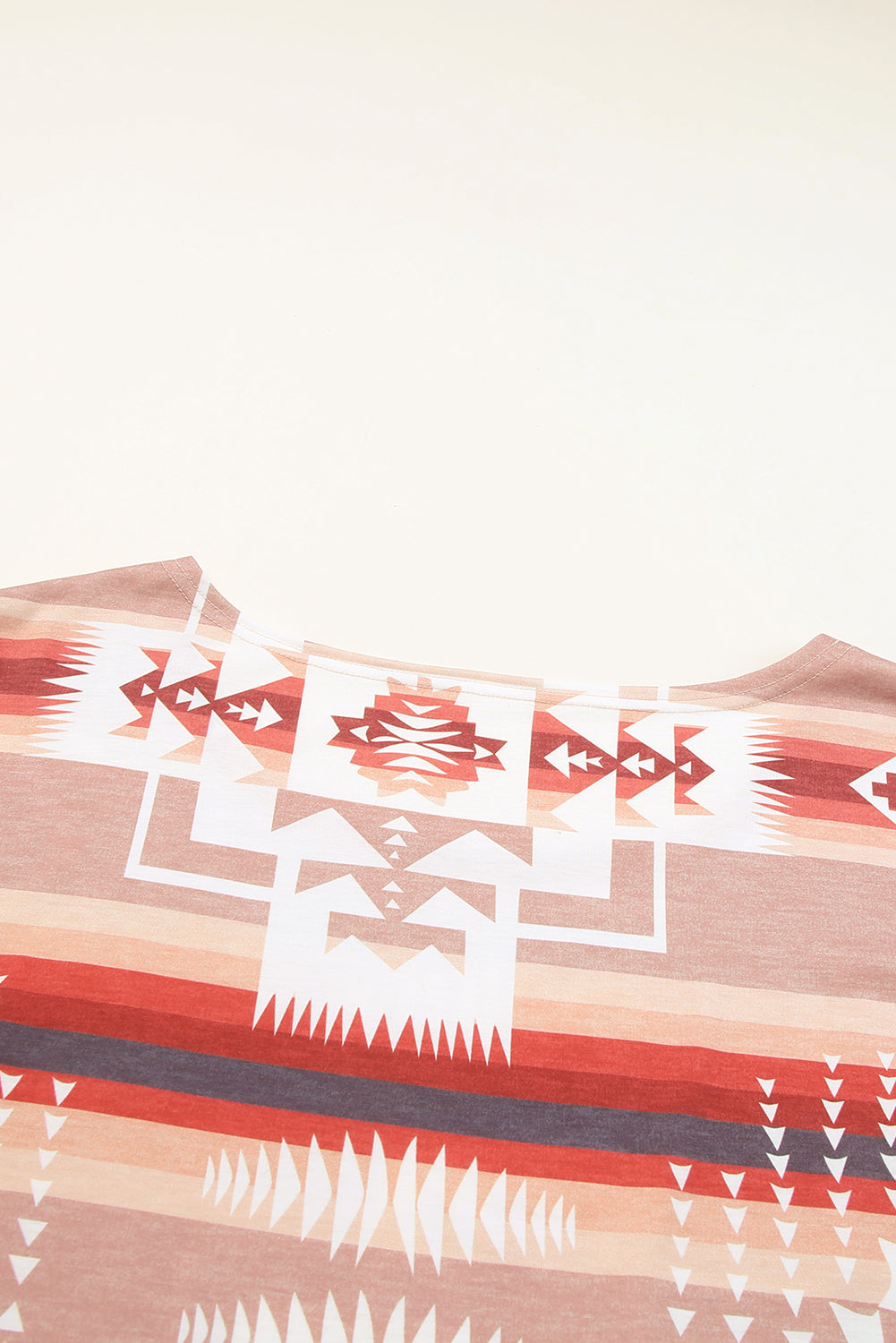 Višebojni pulover s puf rukavima s aztečkim printom i salonska odjeća s hlačama