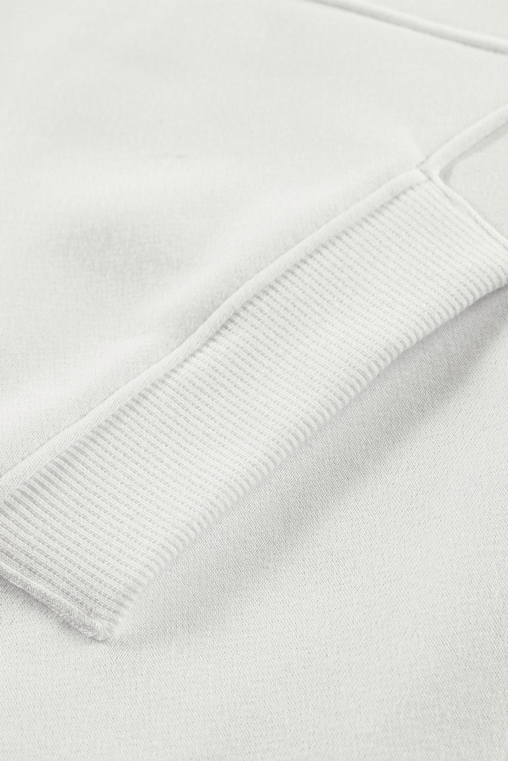 Felpa pullover oversize bianca con zip a un quarto