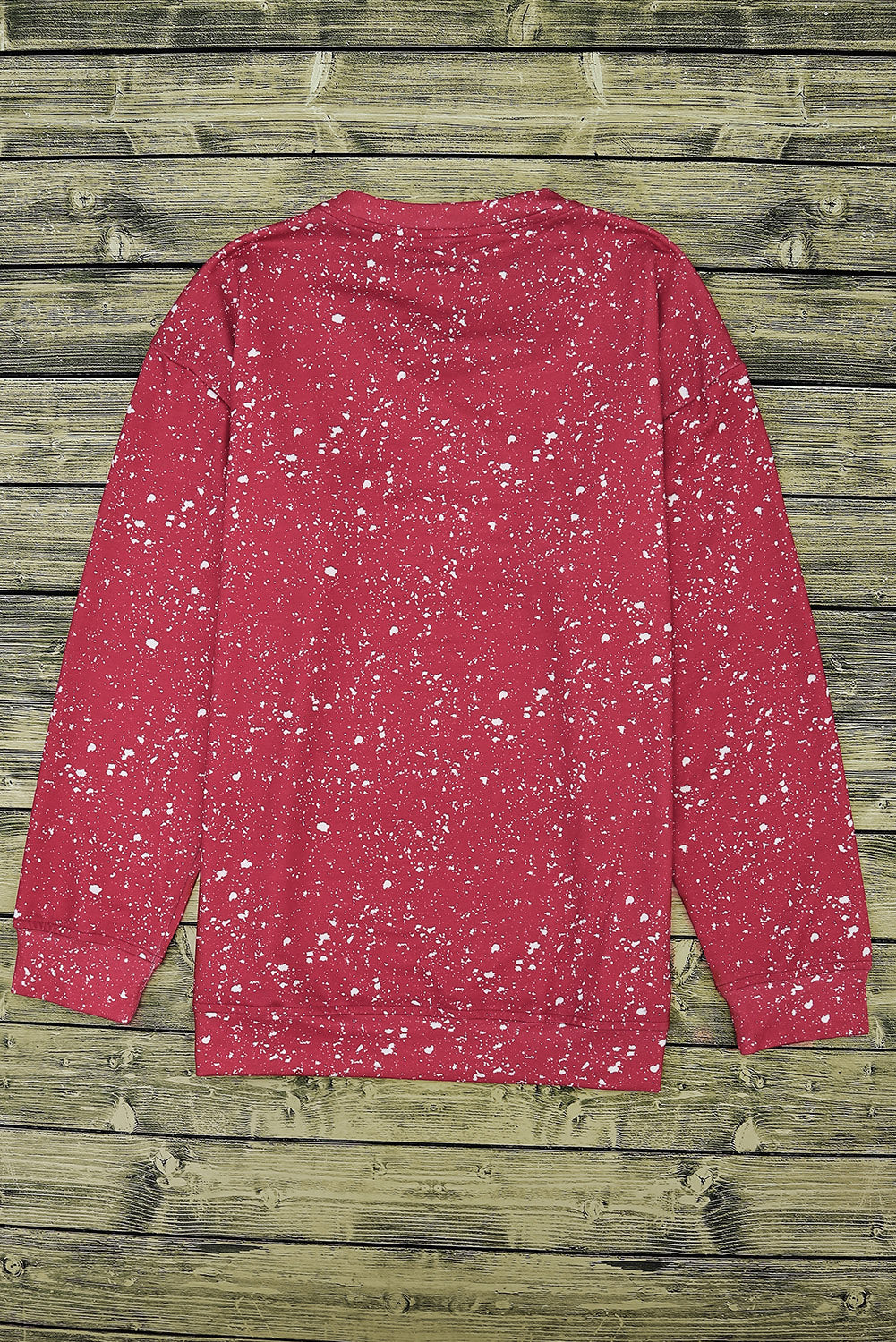 Feuriges rotes Batik-Pullover-Sweatshirt mit Rundhalsausschnitt