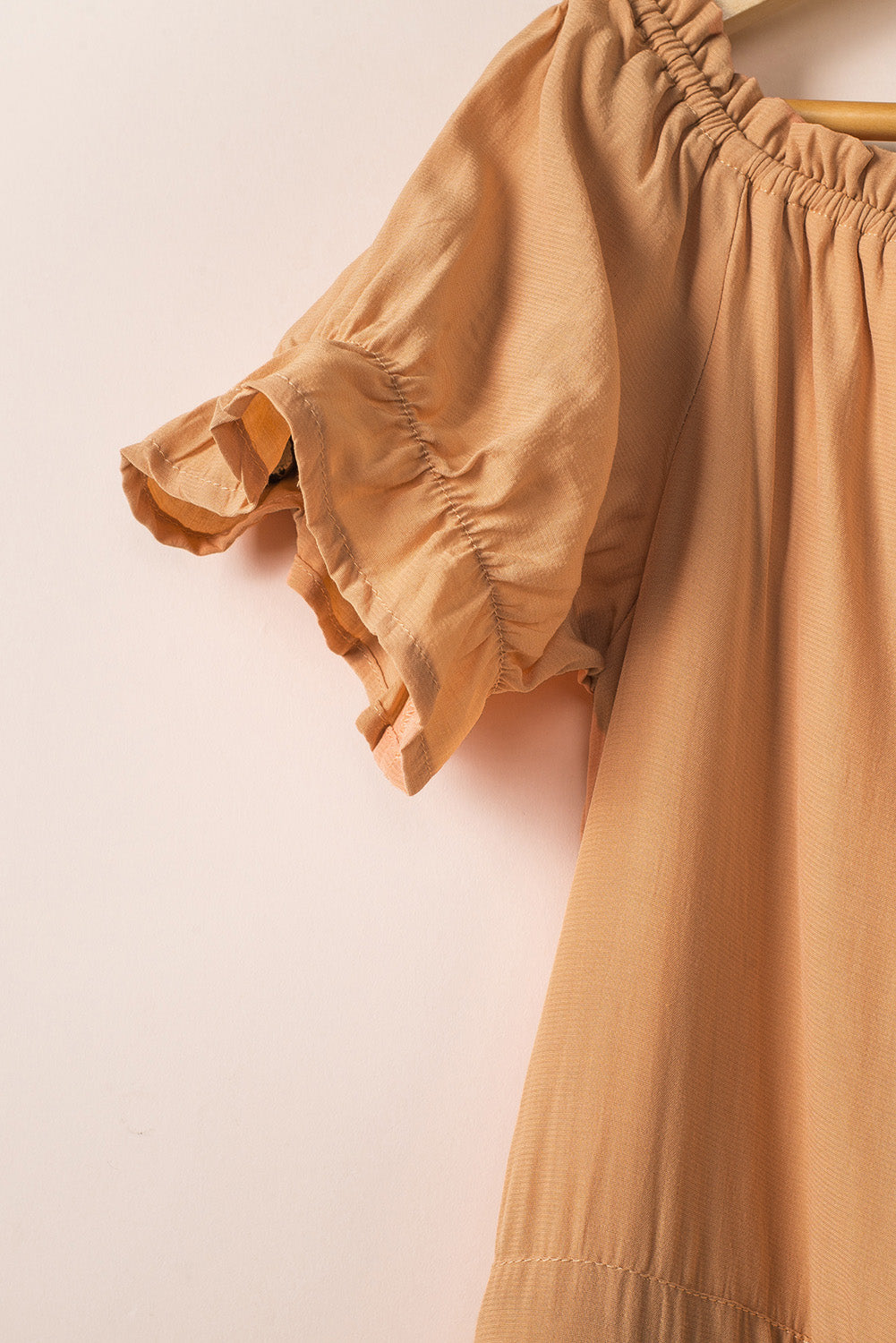 Apricot Glaze High Low Maxi haljina spuštenih ramena