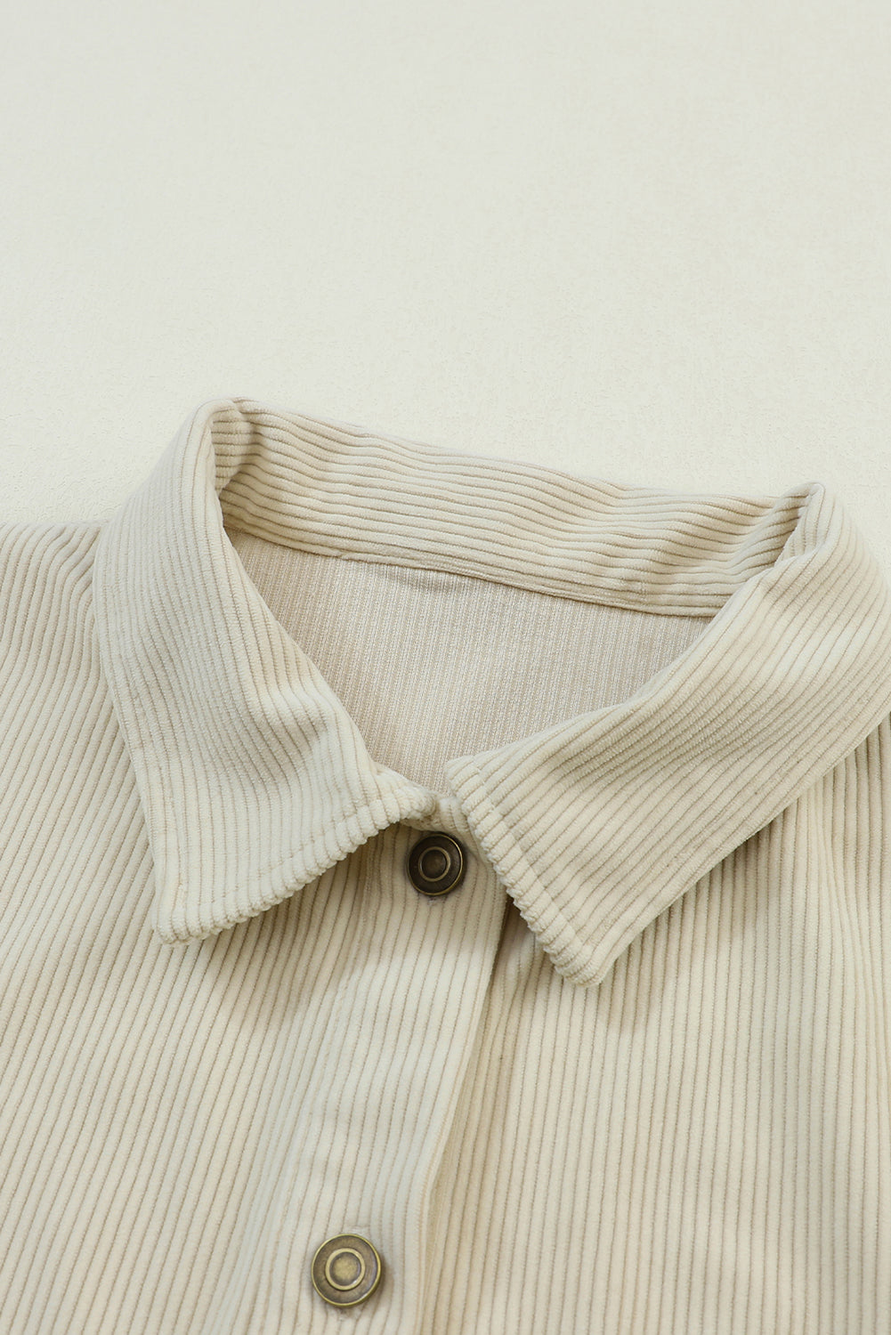 Corduroy Buttoned Front Pocketed Shacket