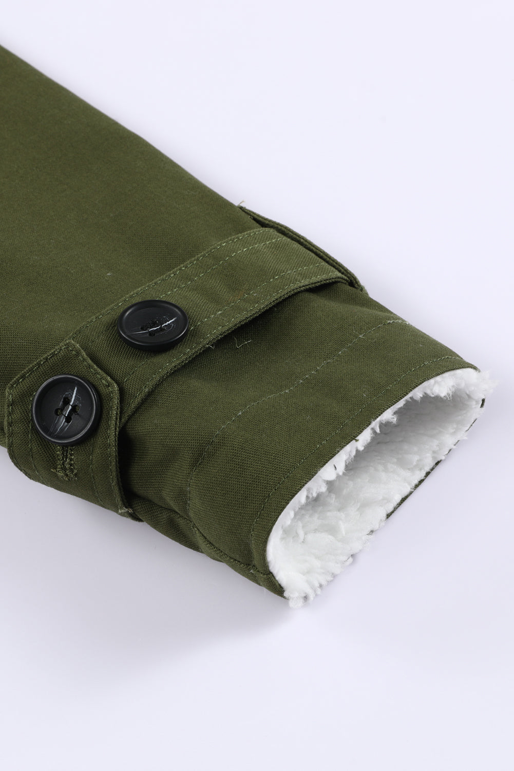 Zeleno-siva jakna od flisa s preklopom i ovratnikom