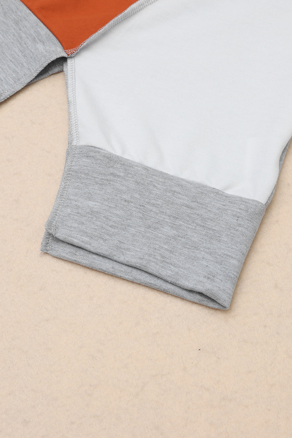 Colorblock Stitching Irregular Hem Long Sleeve Top