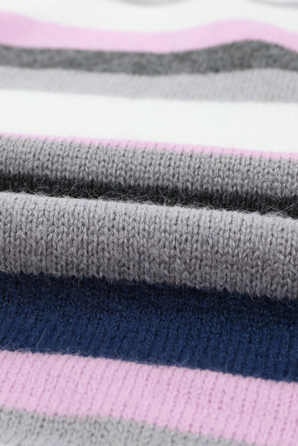 Maglione lavorato a maglia con cappuccio a righe taglie forti a righe