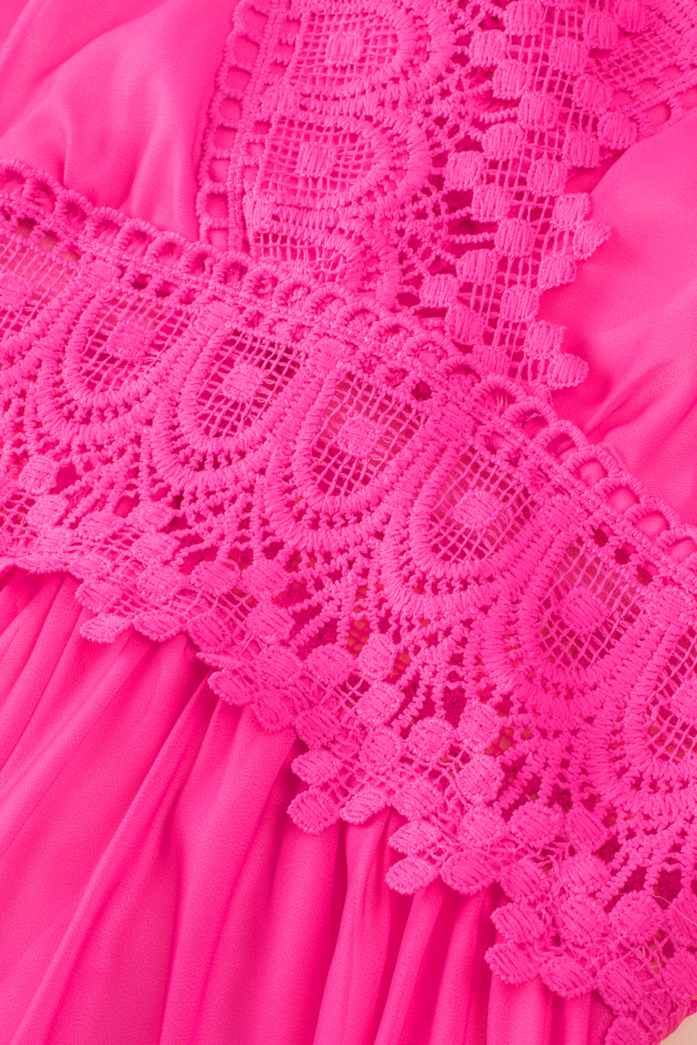 Večbarvna mavrična dolga obleka s šivi iz čipke