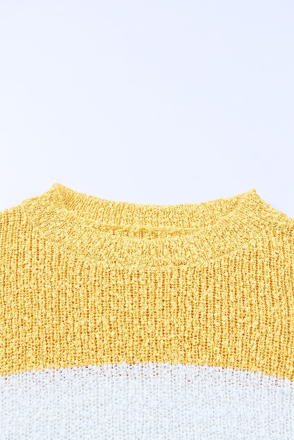 Maglione taglie forti con maniche a palloncino color block giallo