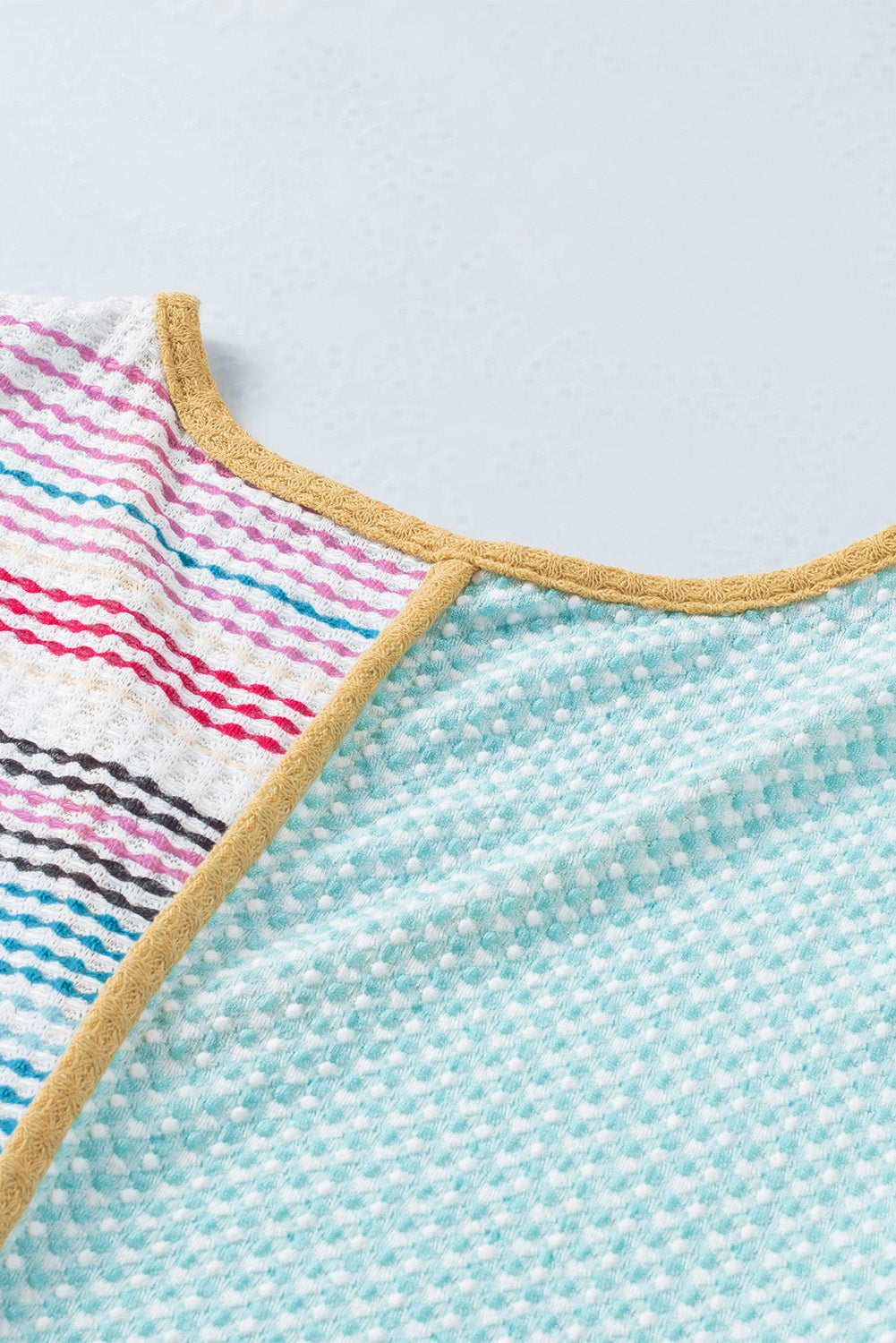 Pletena patchwork haljina A-kroja s višebojnim blok prugama