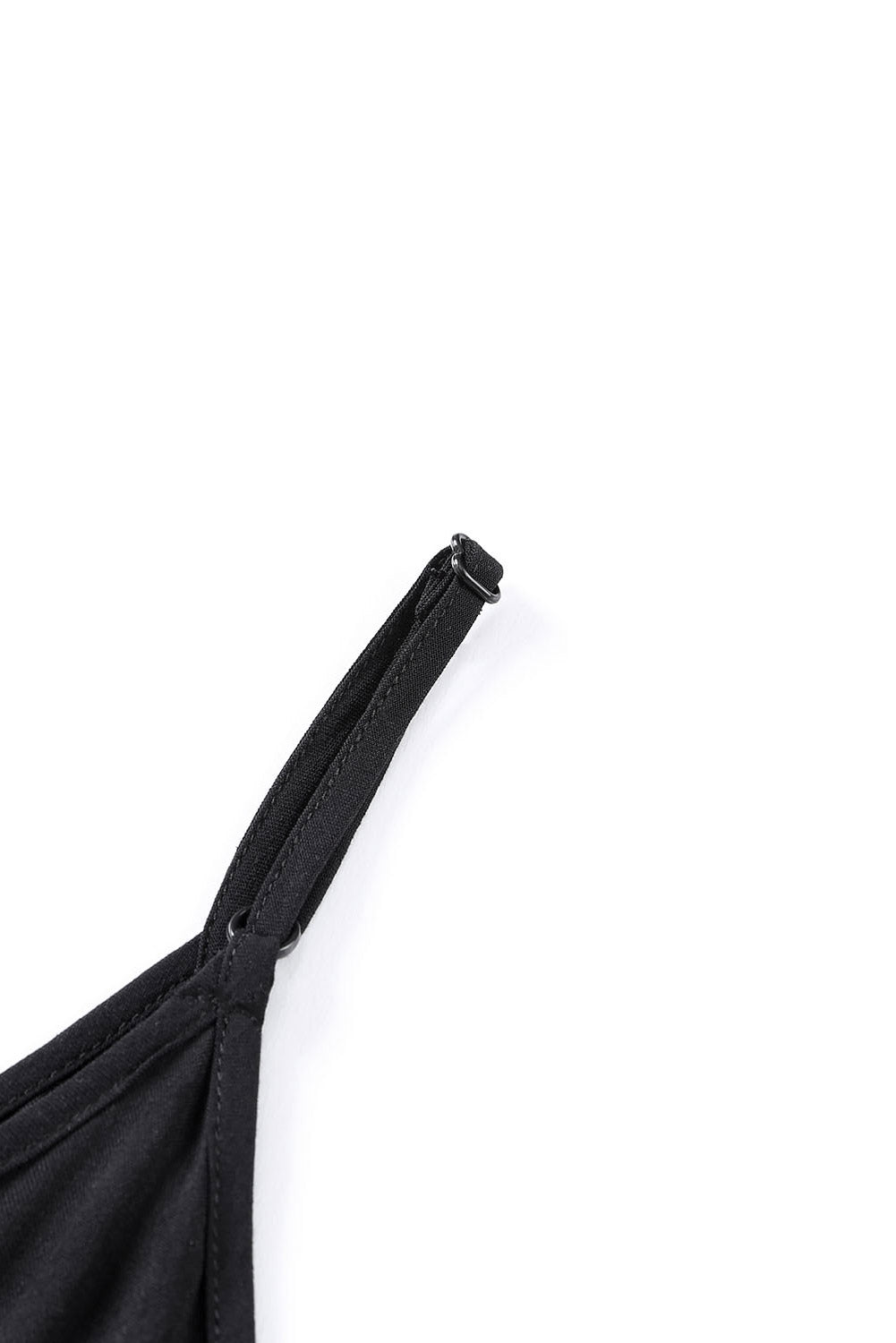 Dolga obleka brez rokavov z v-izrezom v črni barvi