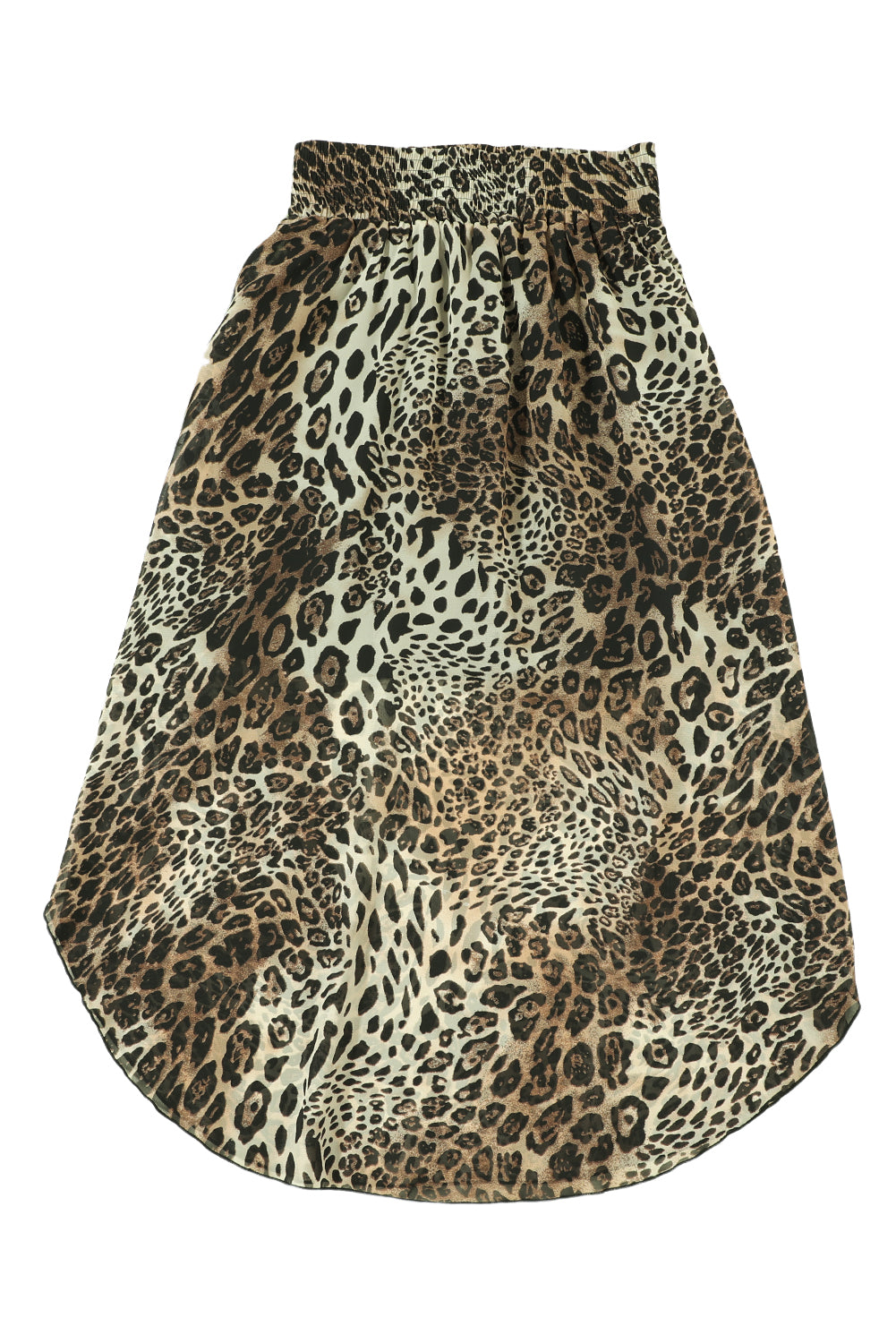 Leopardenrock mit gesmokter Taille
