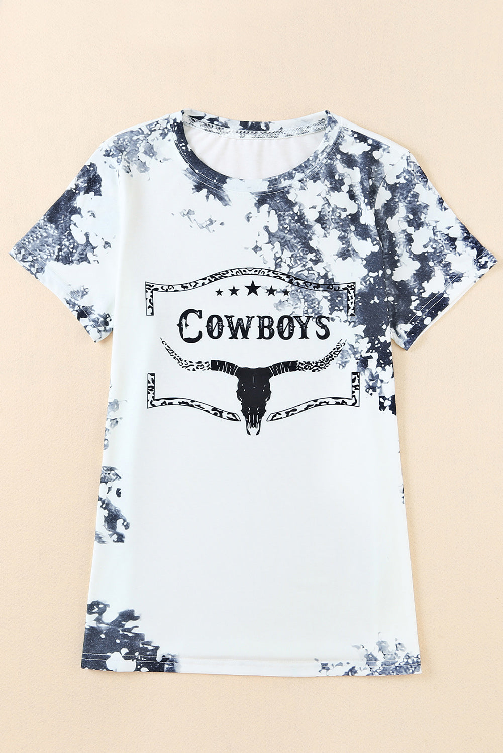 Siva majica z grafiko kravjega roga