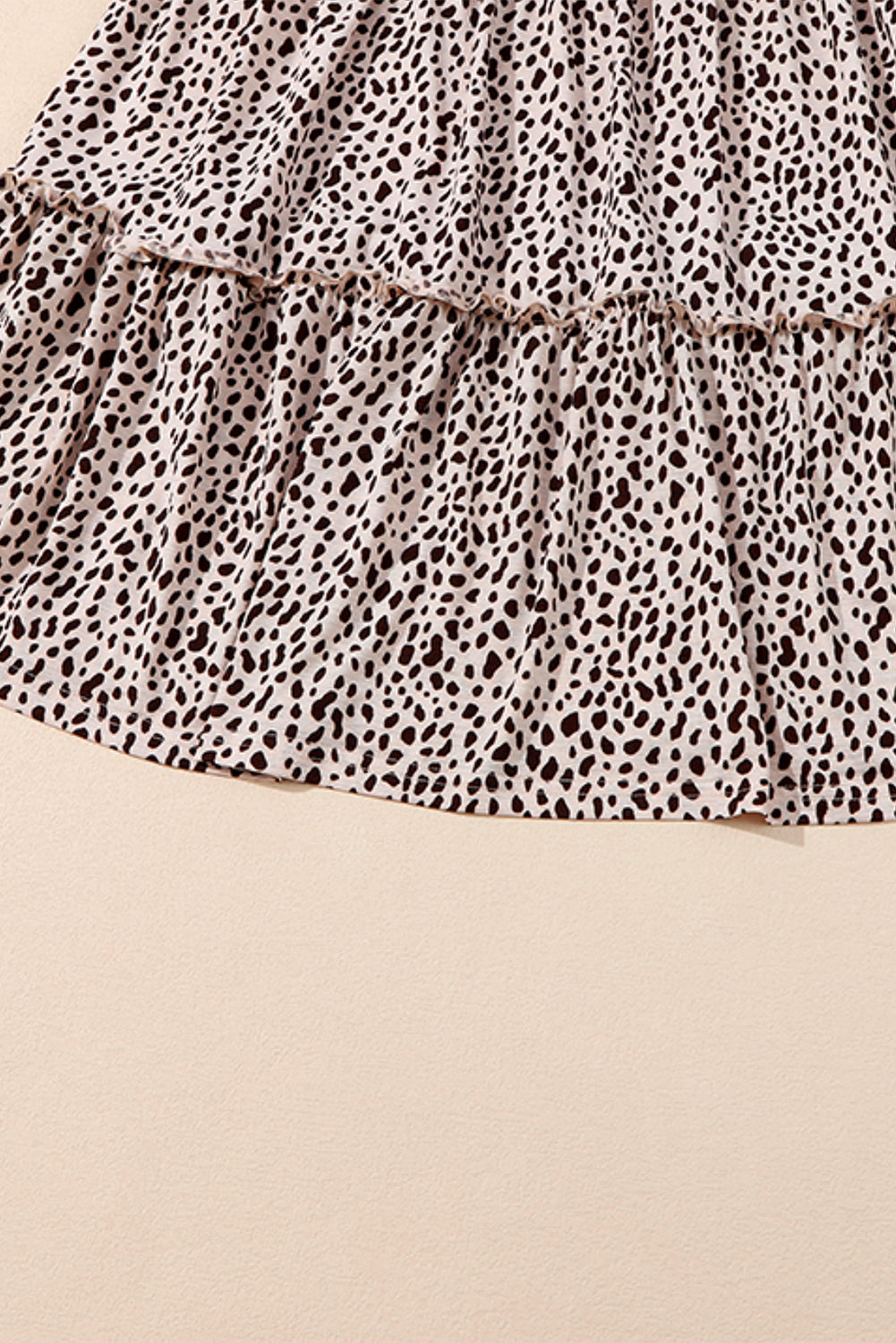 Haljina dugih rukava s leopardovim životinjskim uzorkom na više razina