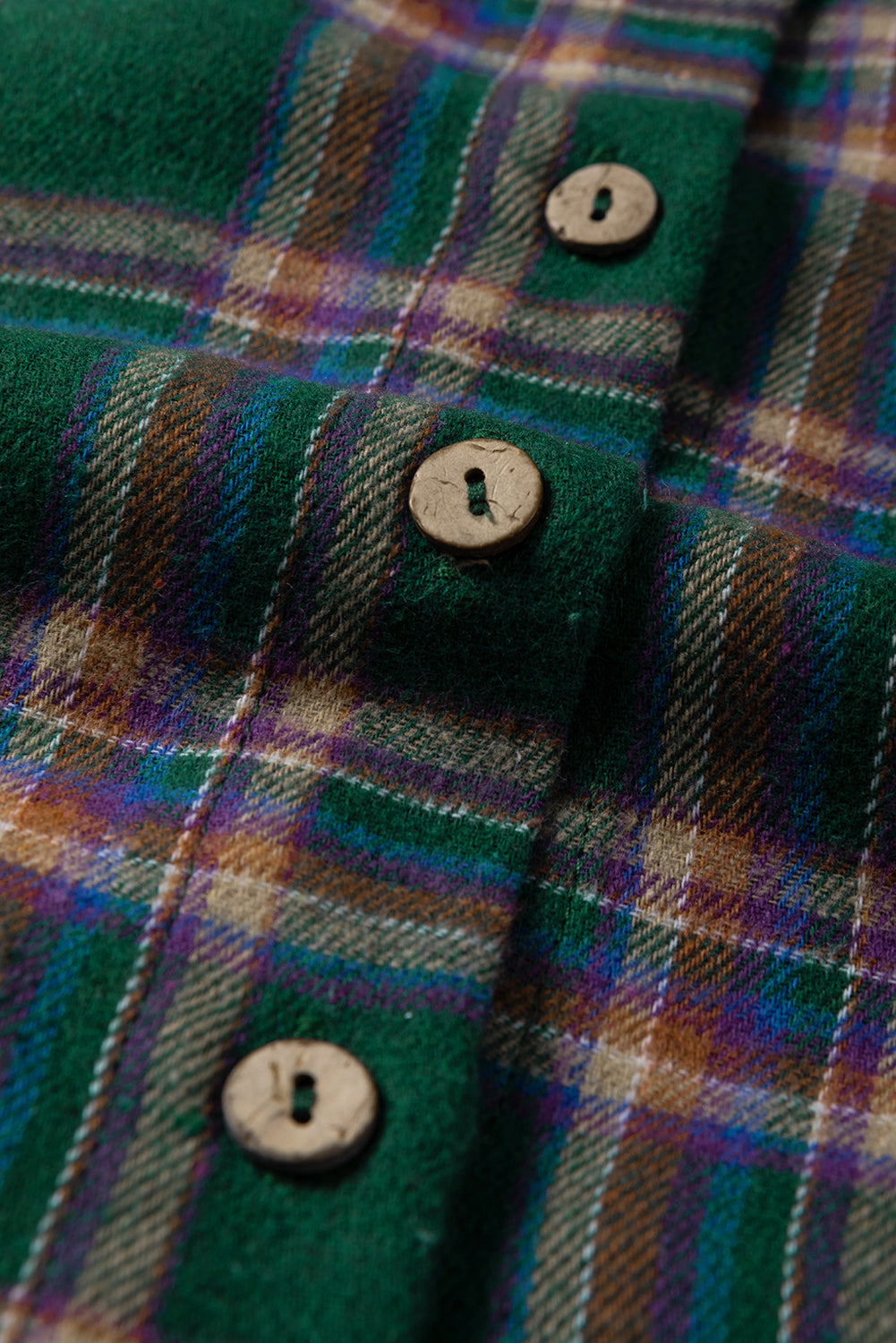 Camicia tunica a mezza manica scozzese oversize verde
