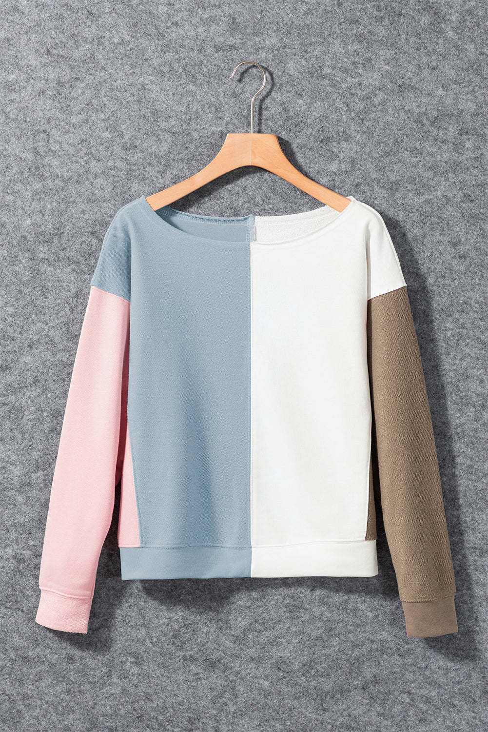 Multicolour Colorblock Dolman Sleeve Sweatshirt