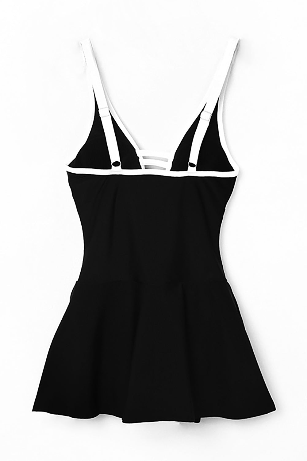 Crna jednodijelna kupaća haljina s V izrezom i bočnim razdjeljkom