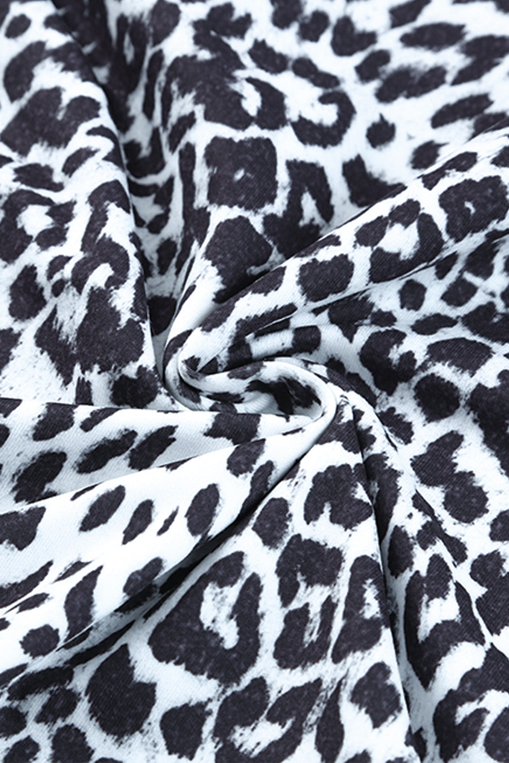 Siva leopard patchwork rebrasta maksi haljina s džepovima