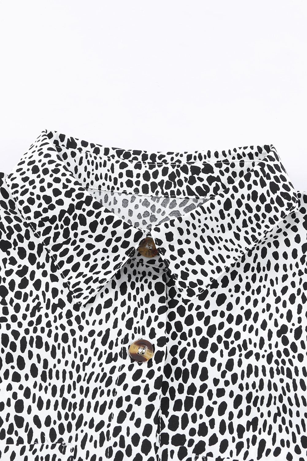 Haljina košulja s leopardovim životinjskim uzorkom dugih rukava