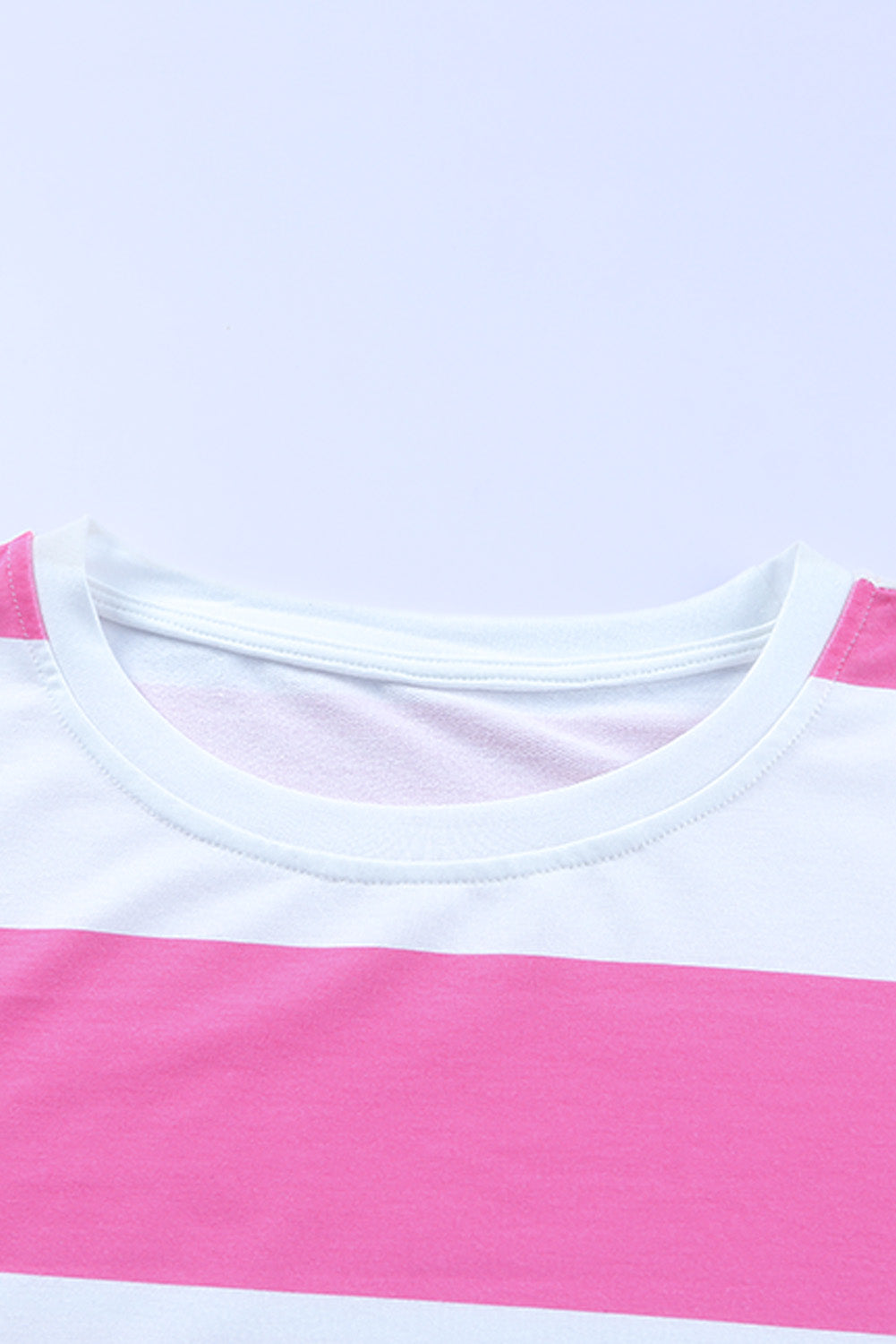 Sweat-shirt rose rayé à fente latérale grande taille