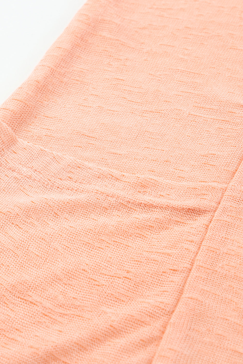 Cover-up de plage rose à manches courtes et poches, coupe ample