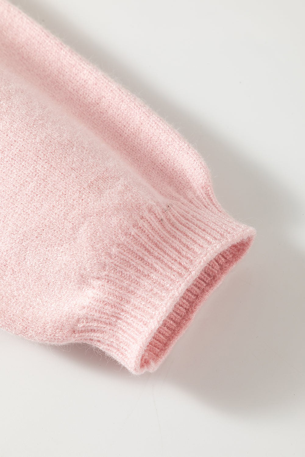 Maglione girocollo con cuciture a margherite in ciniglia rosa
