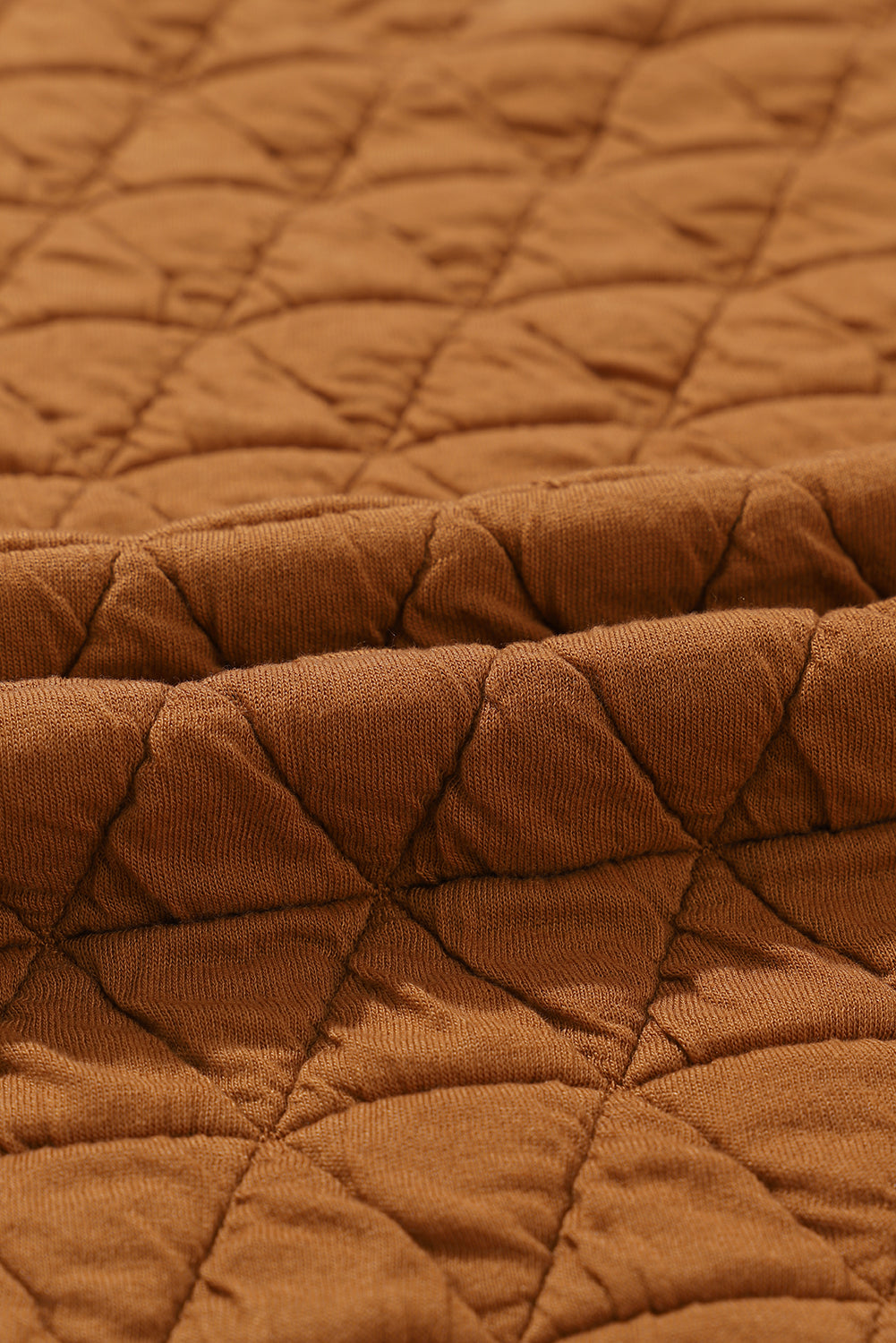 Chestnut Casual Crinkle Quilted Pullover Top