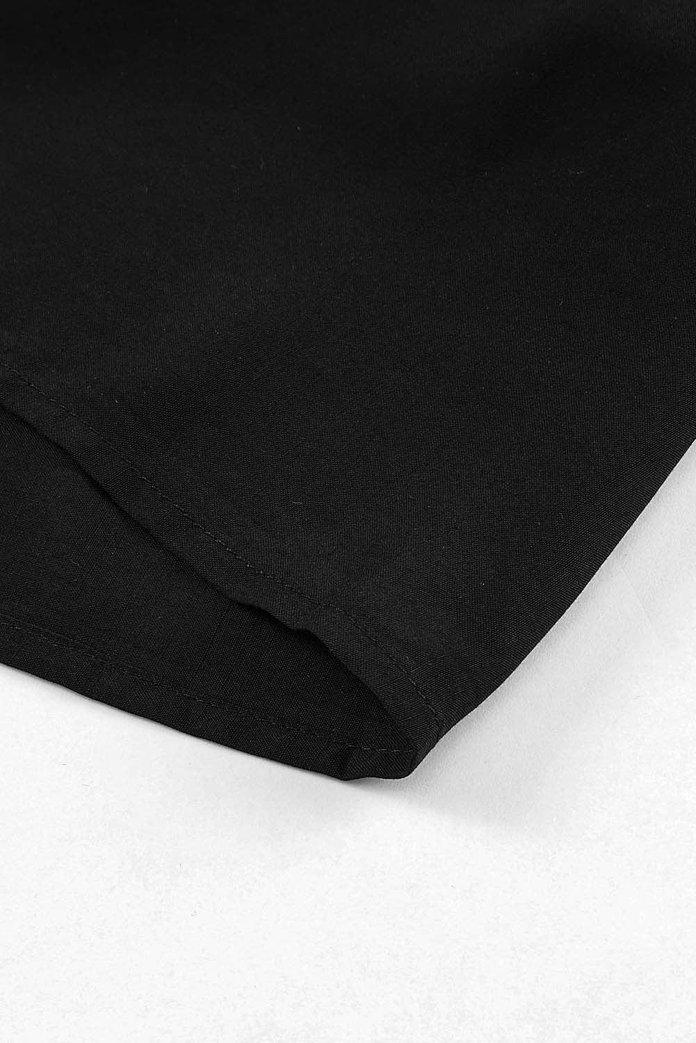 Crna višebojna mini haljina bez rukava s blokovima boja
