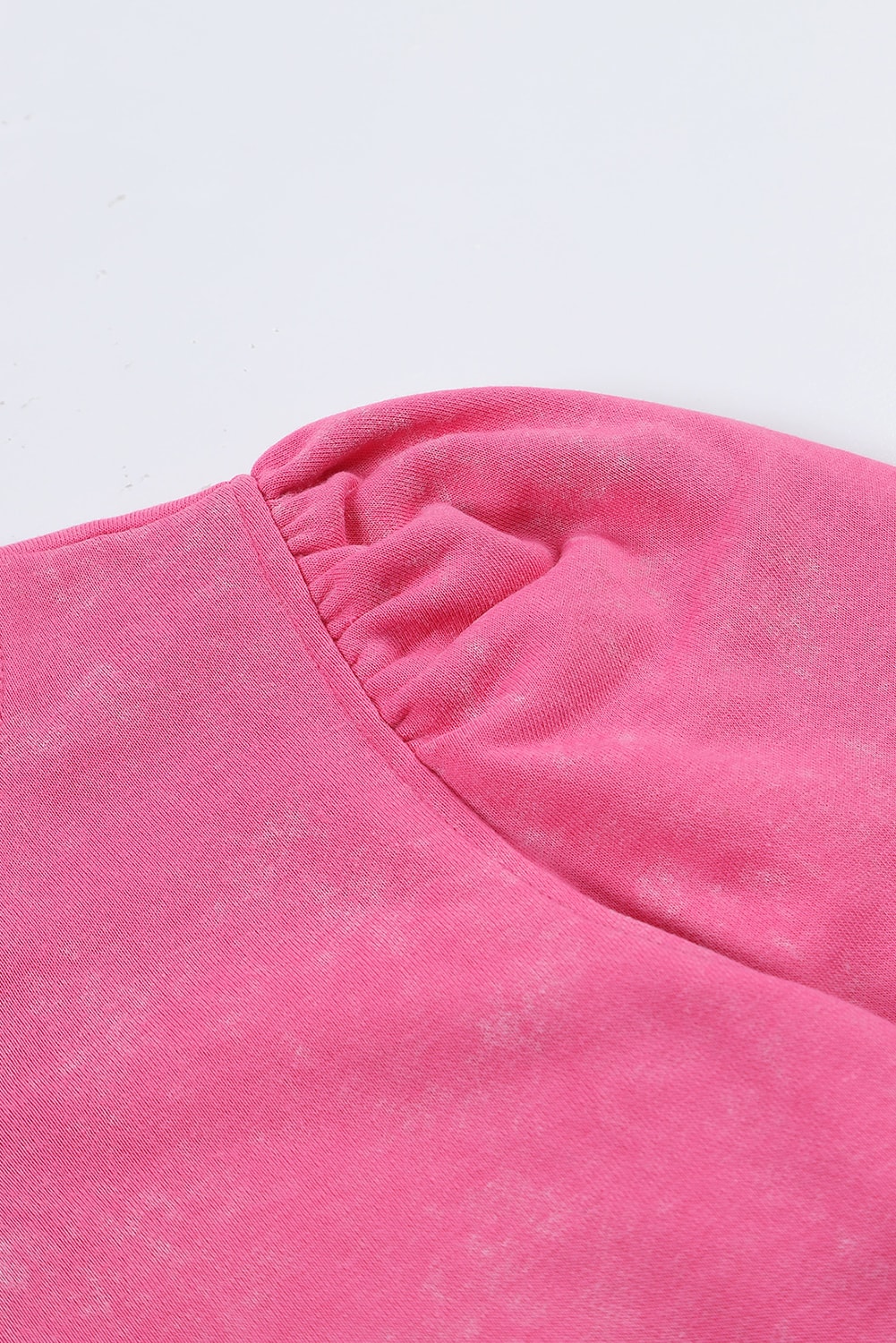 Rose - Sweat-shirt délavé vintage à manches bouffantes