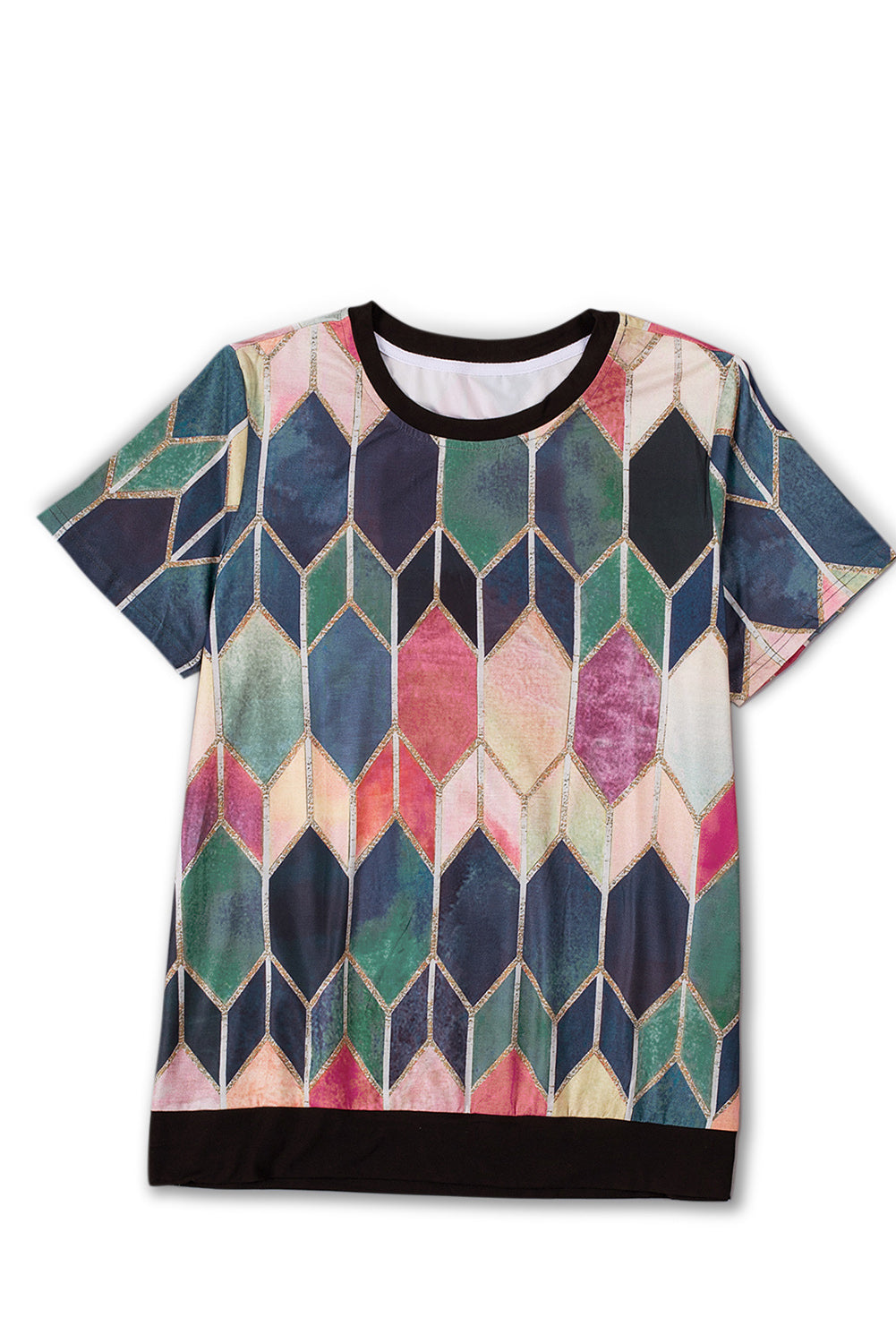 Ljubičasta majica veće veličine s okruglim izrezom i obojenom bojom u boji