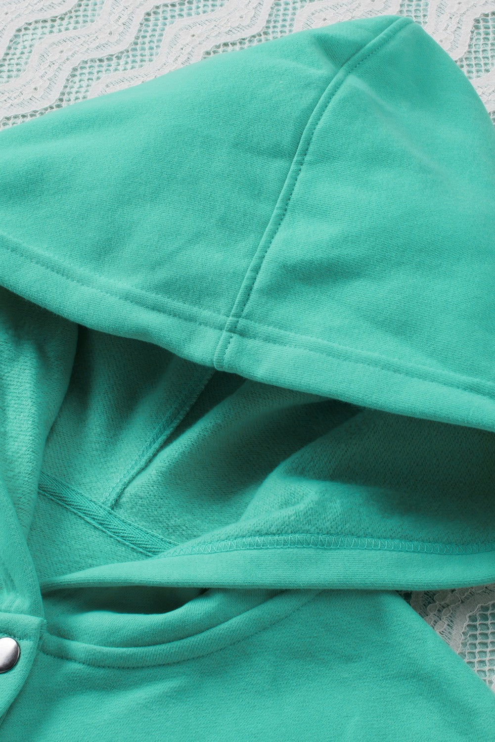 Sweat à capuche Henley turquoise avec poches et manches chauve-souris