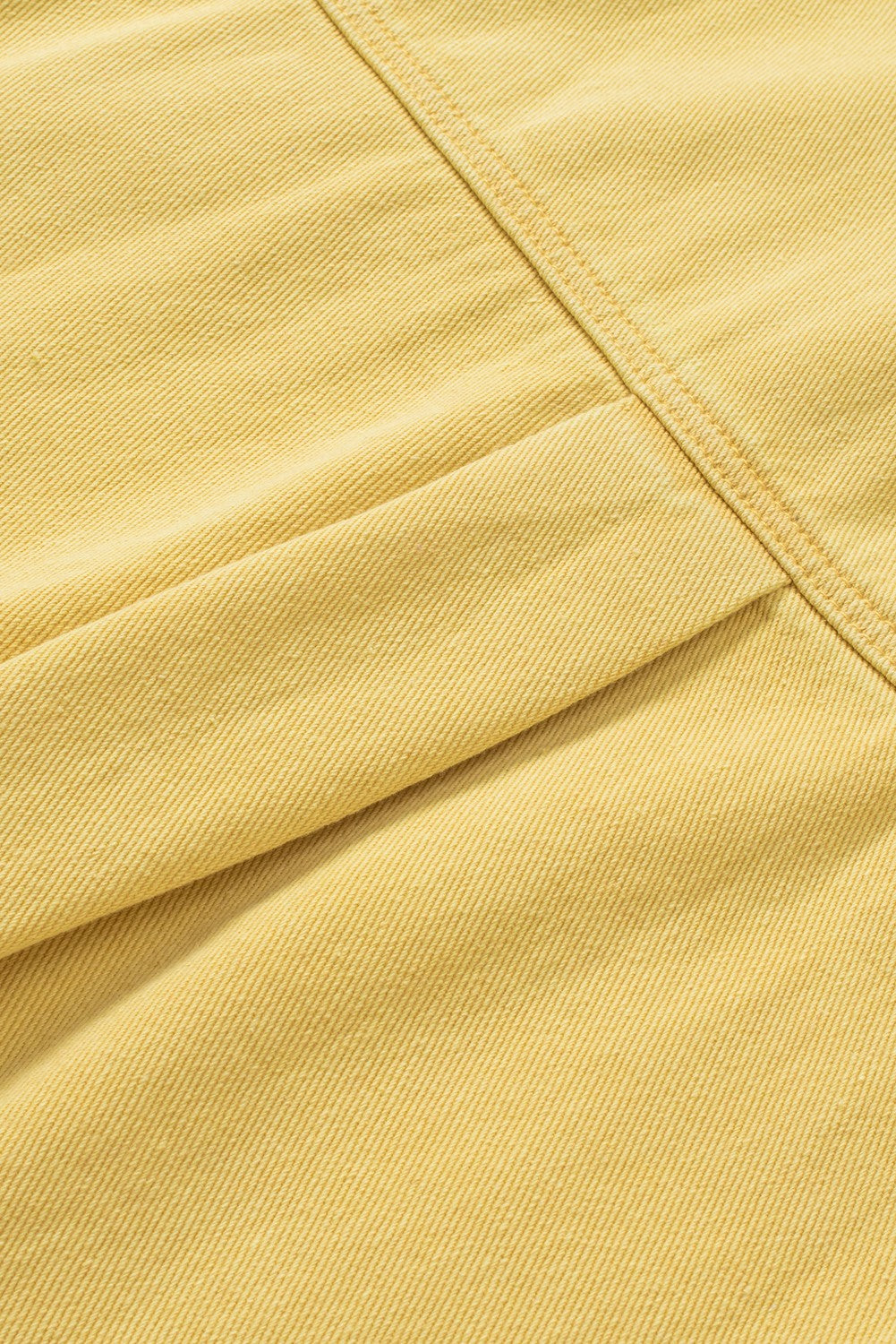 Veste en jean jaune effet vieilli à franges