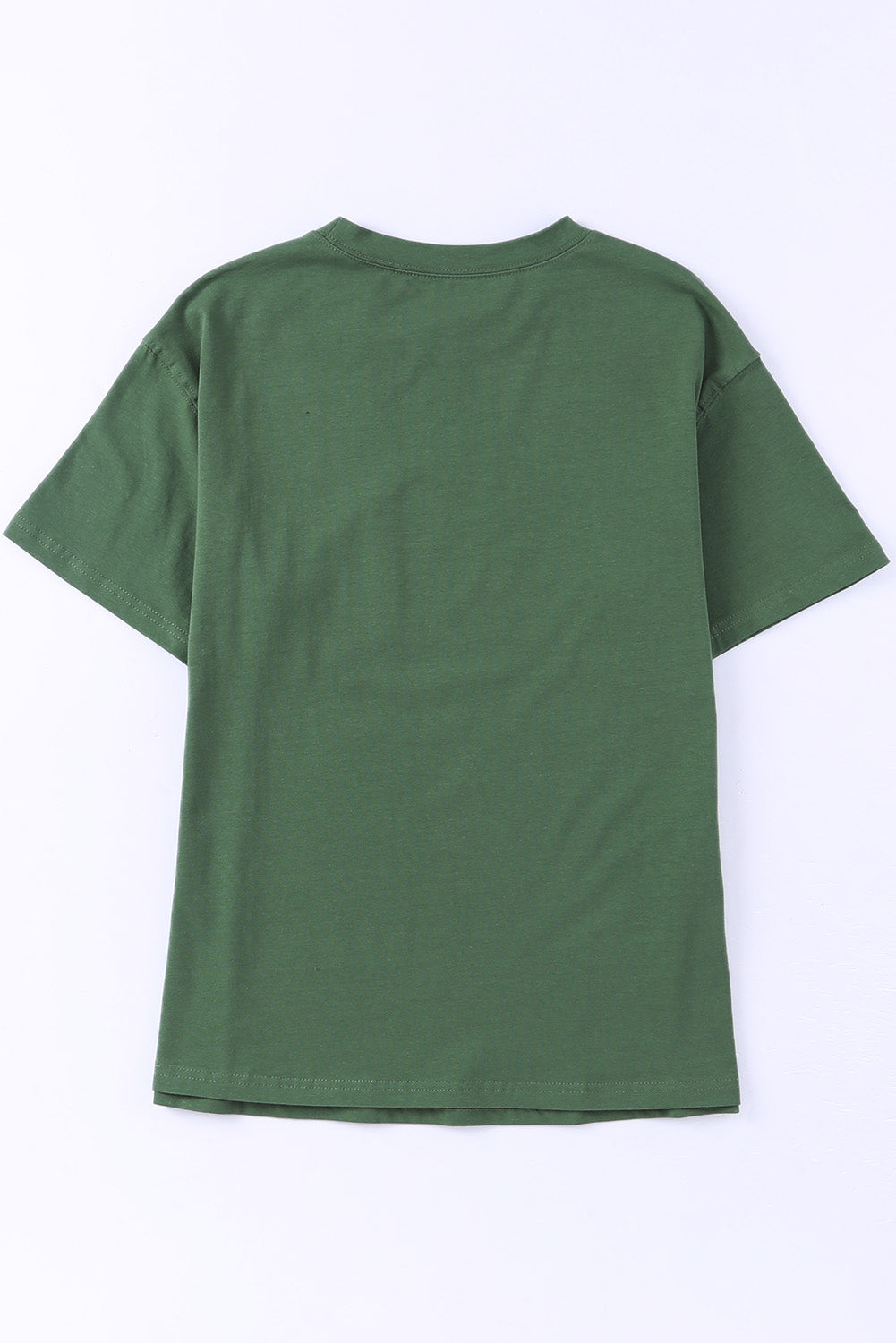 Zelena majica s cvetličnimi žepi za prosti čas s kratkimi rokavi