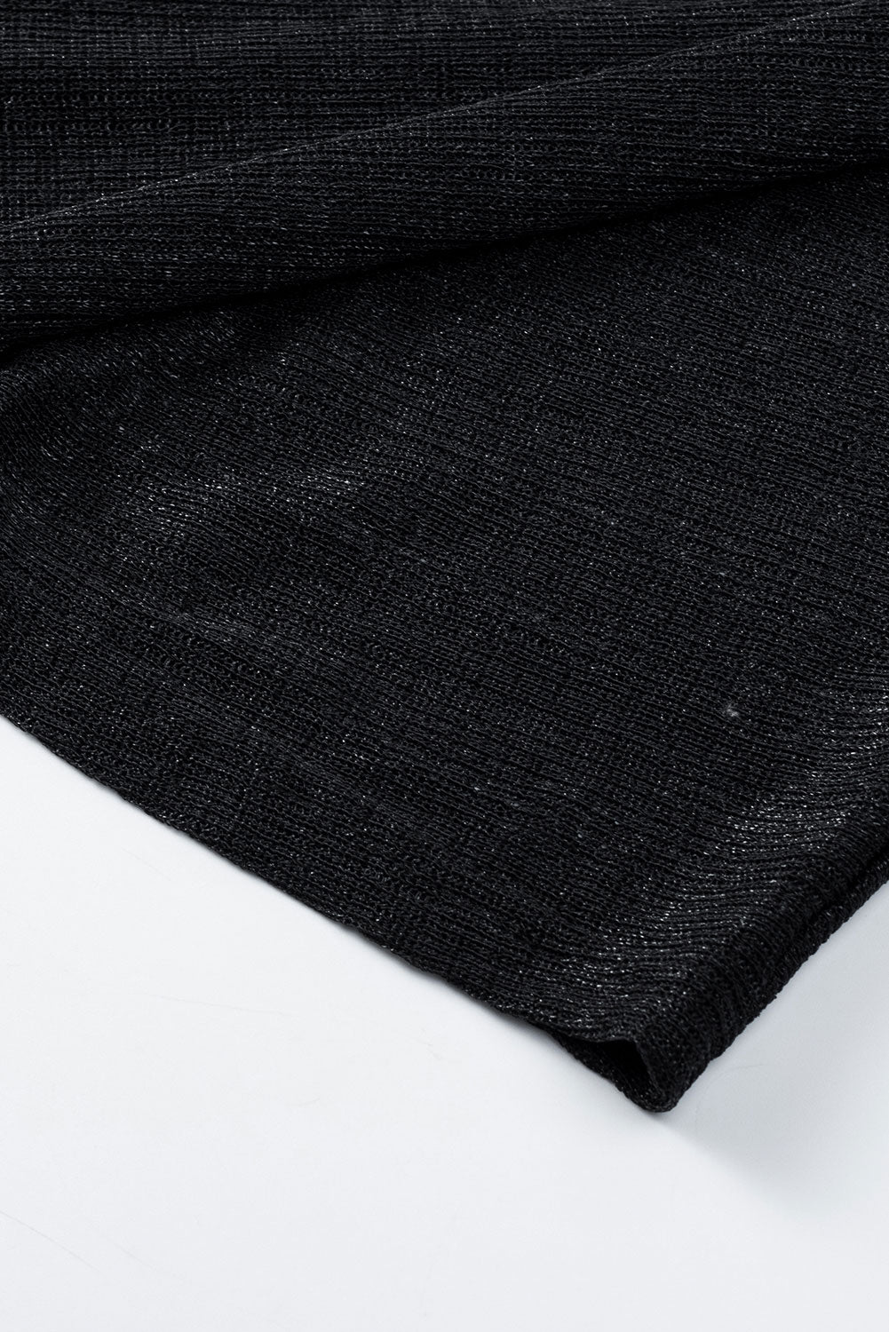 Schwarzer, durchsichtiger, leichter Strick-Cardigan mit langen Ärmeln