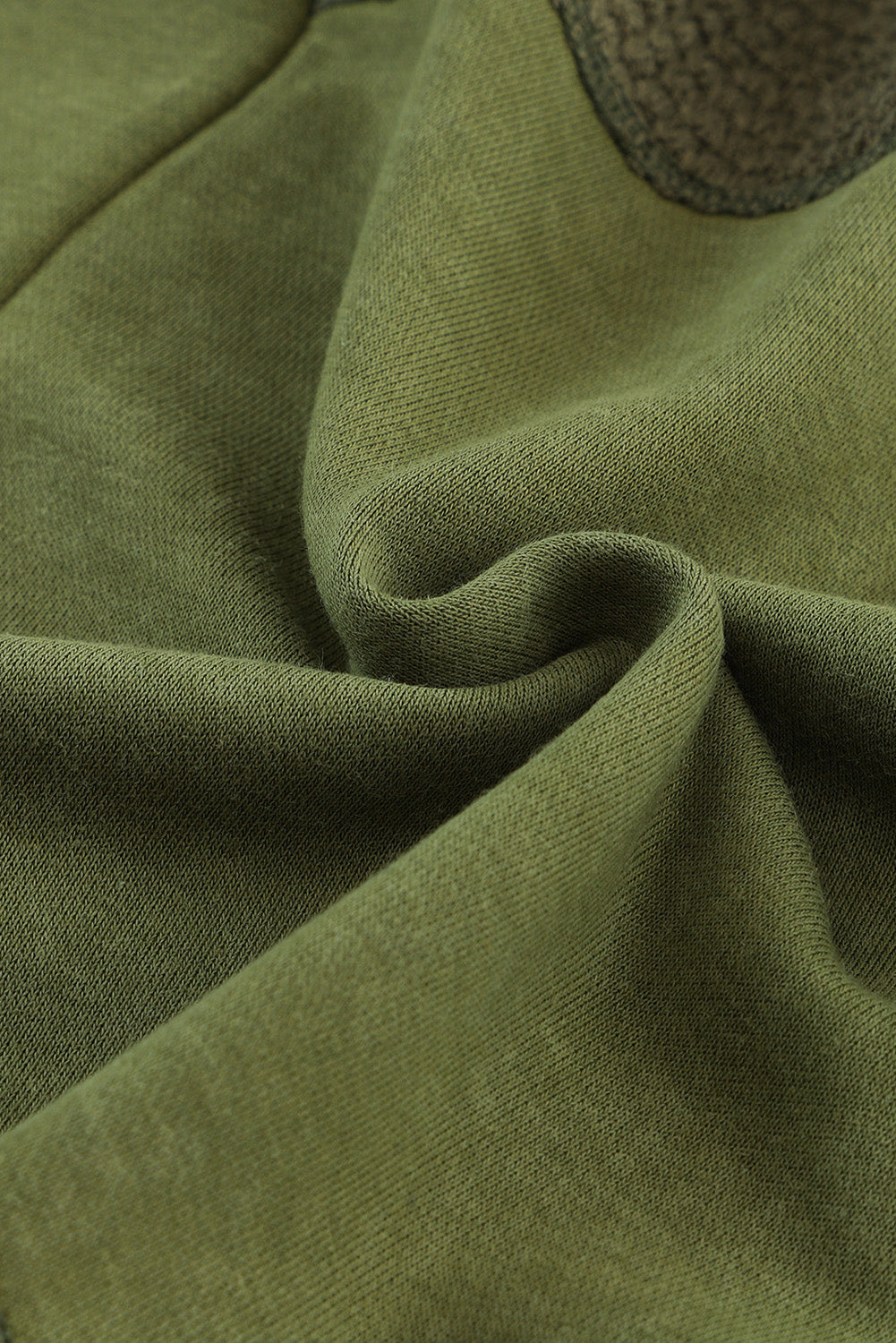Grüne Vintage-Kapuzenjacke mit Waffel-Patchwork und verwaschenem Muster